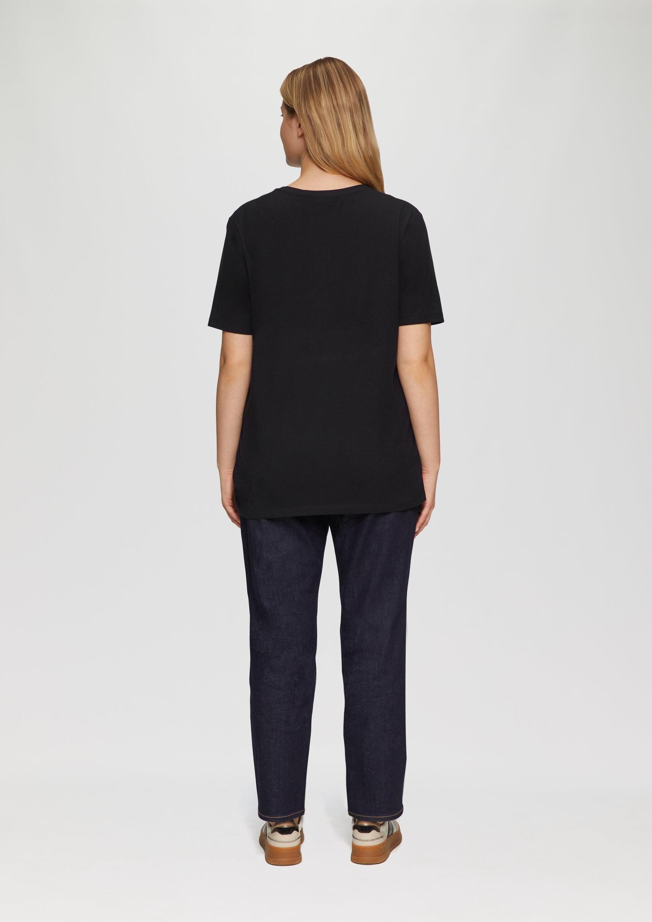 s.Oliver Kurzarmshirt T-Shirt T-Shirt mit V-Ausschnitt