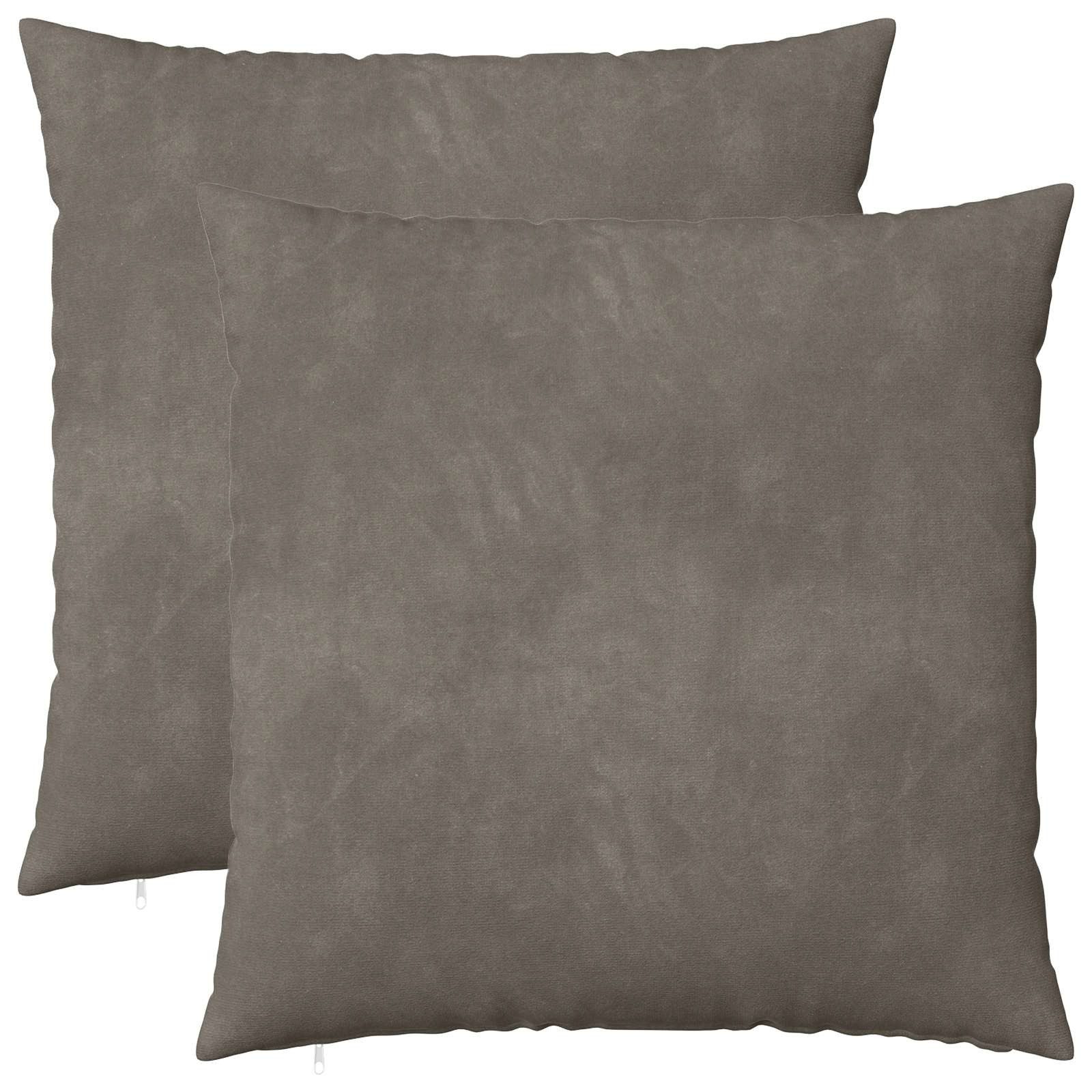 vidaXL Kissenbezug Kissenbezug 2 pcs HEERLEN Hellgrau 80 x 80 cm Samt, (2 Stück)