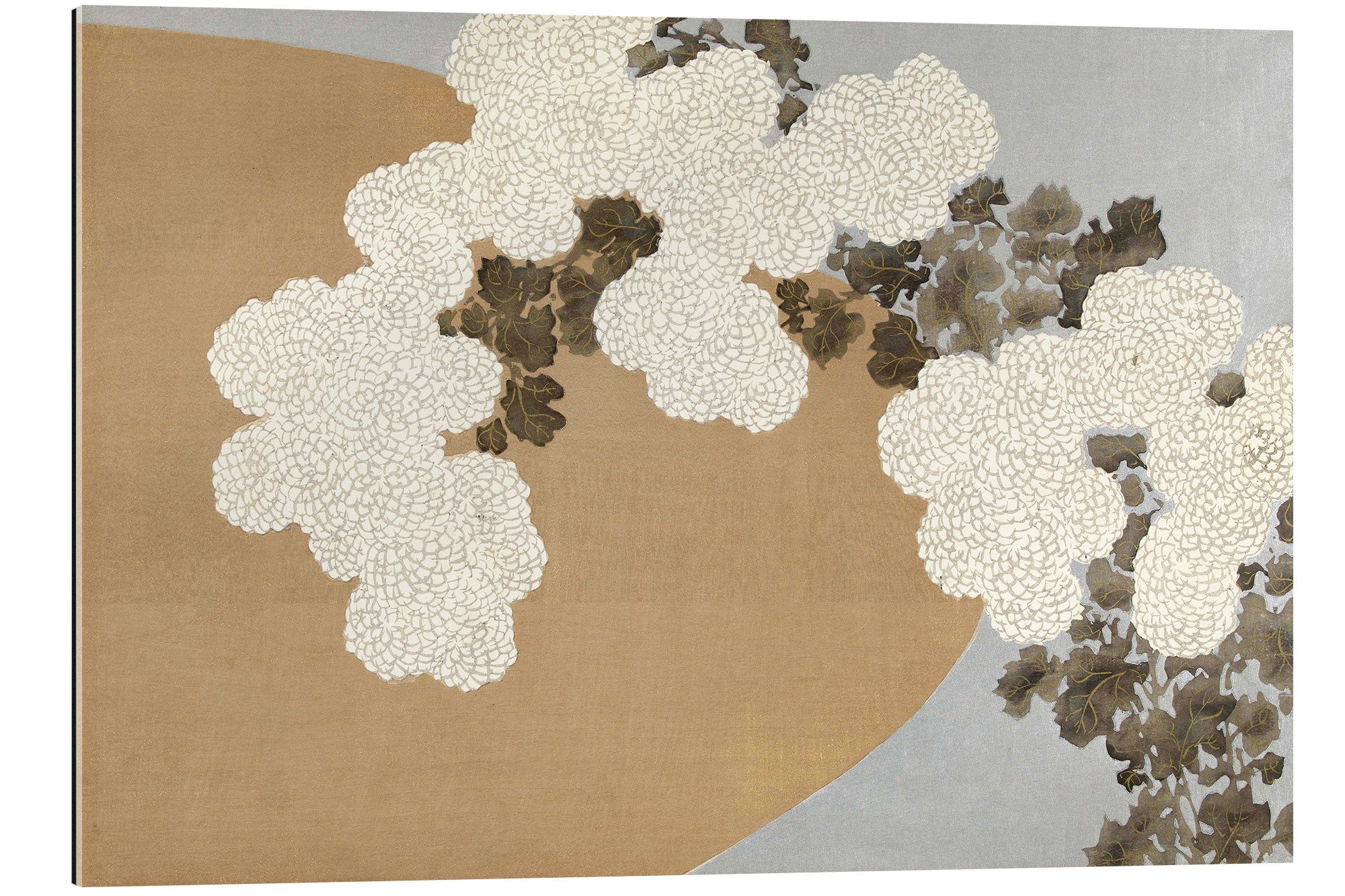 Posterlounge XXL-Wandbild Kamisaka Sekka, Chrysanthemen, Wohnzimmer Minimalistisch Malerei