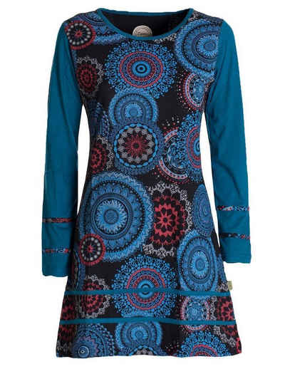 Vishes Jerseykleid Langarm Longshirt-Kleid Sweatkleid Shirt-Kleid Madalas Hippie, Ethno, Elfen, Retro Style