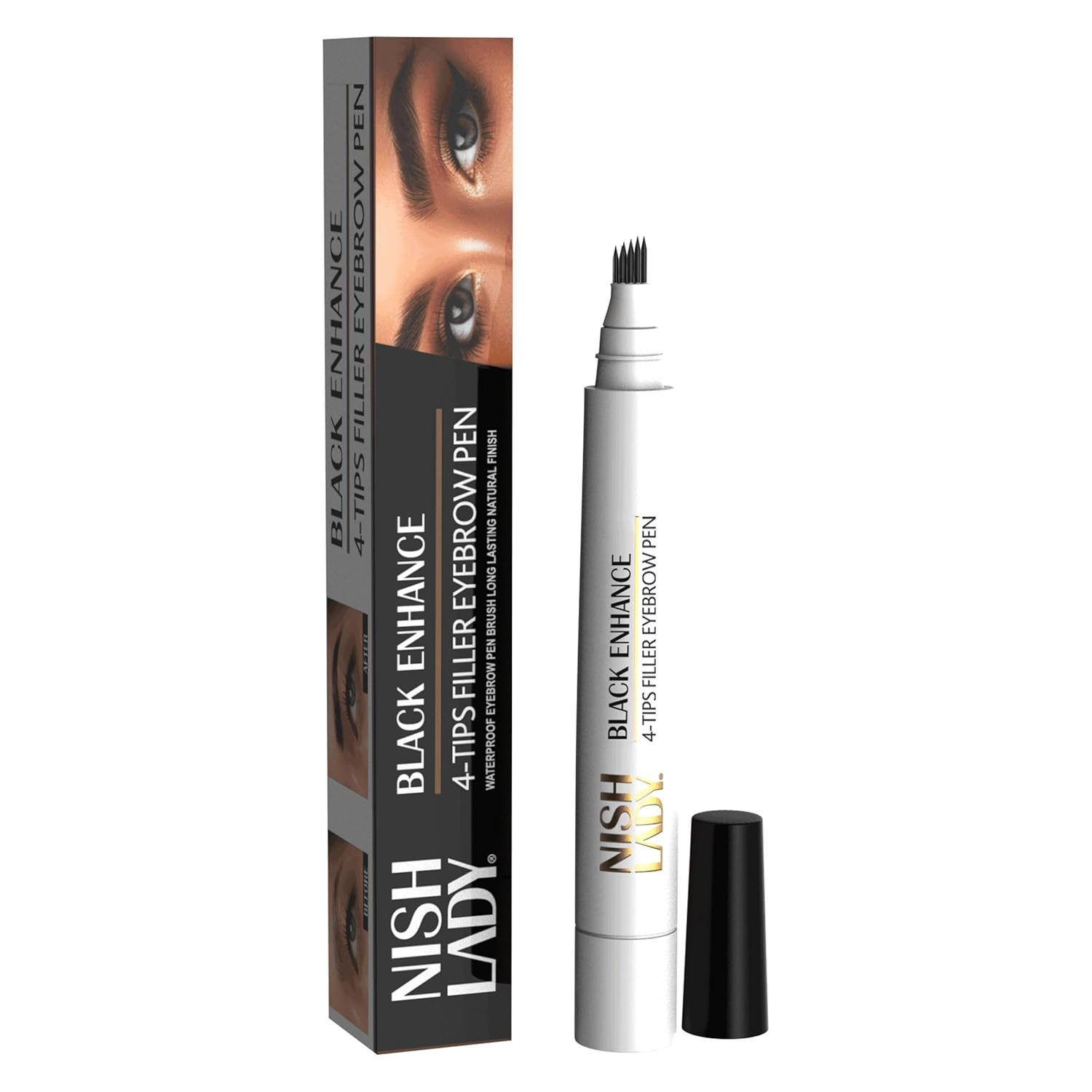 Nishlady Augenbrauen-Farbe Nishlady 4-Tips Augenbrauenstift – 3 Farben