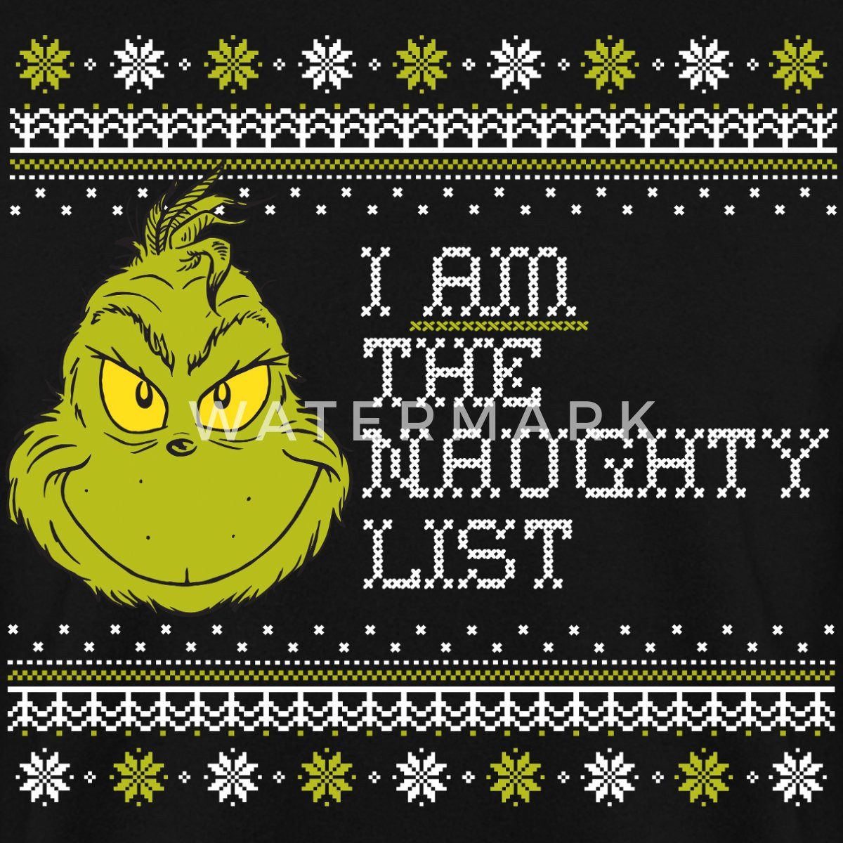 Spreadshirt Sweatshirt Der Grinch Ugly Christmas I Am The Naughty List Unisex Pullover (1-tlg)