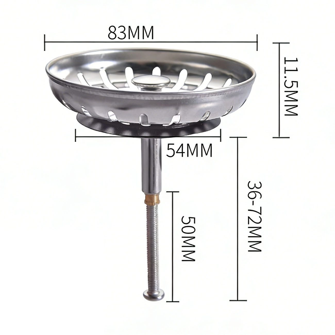 FELIXLEO Küchensieb Verstellbarer Waschbeckenstöpsel Sieb 82mm Edelstahl, (1-St)