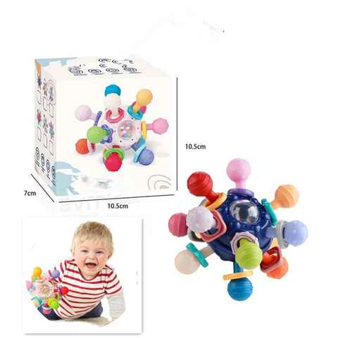 XDeer Lernspielzeug Beißring Baby Spielzeug,Lernspielzeug Greifball Babyspielzeug, Sensorik Spielzeug Baby Rassel Baby Geschenk für Babys 3-12 Monate