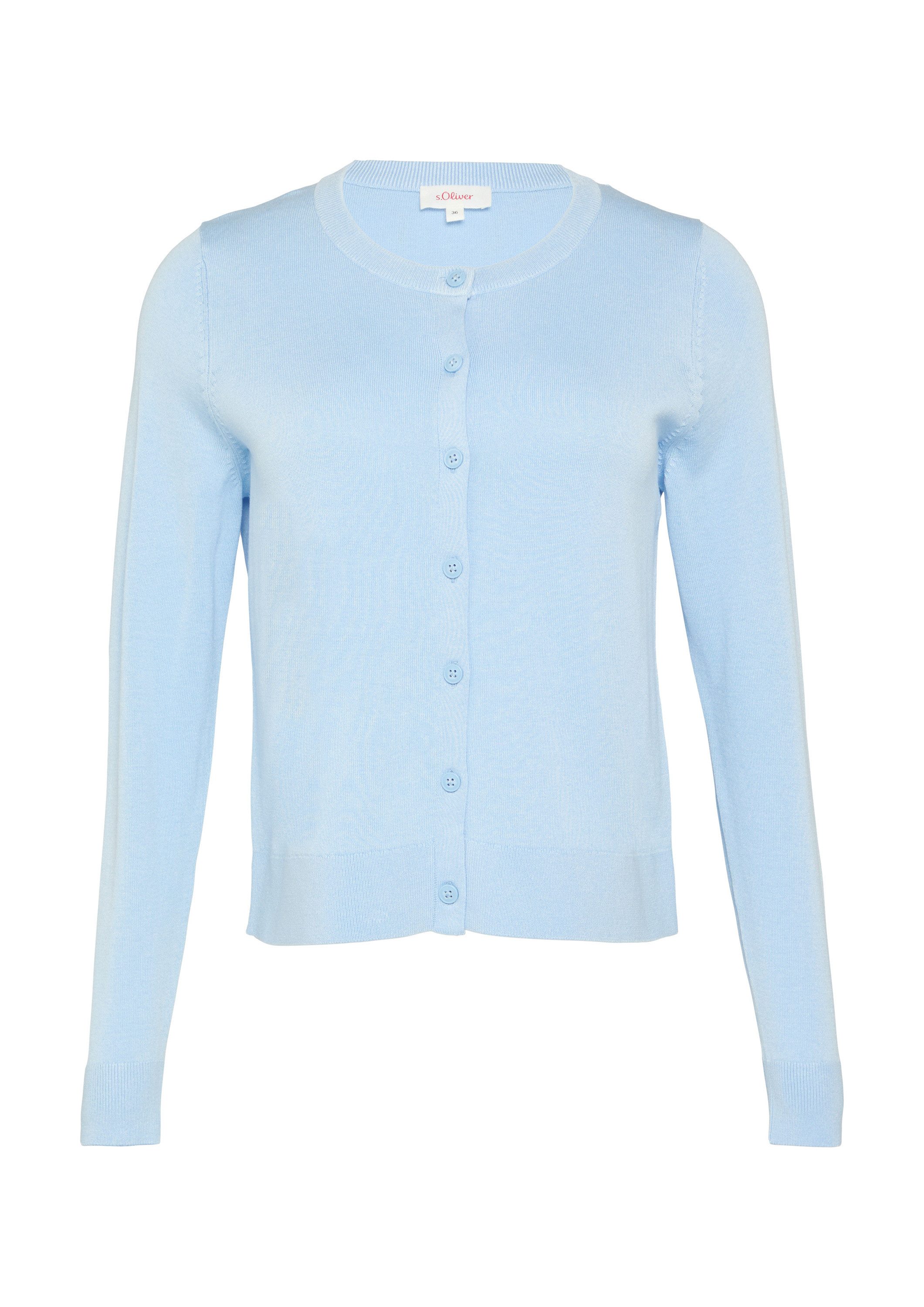 s.Oliver Cardigan Strickjacke Rundhals-Strickjacke mit Knopfleiste günstig online kaufen