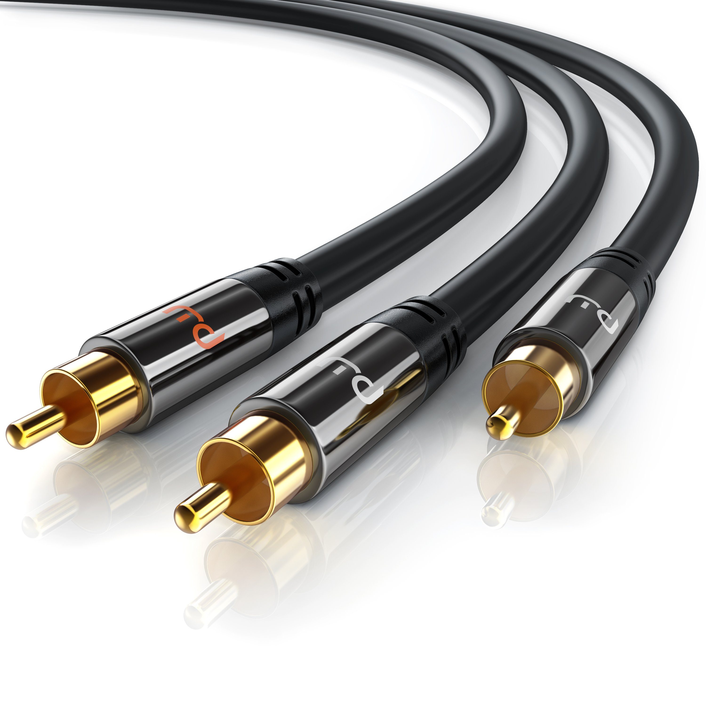 Primewire Y-Cinch HiFi Audio-Kabel mehrfach geschirmt - 7,5m Audio-Kabel, Cinch, RCA (750 cm), Stereo, für Verstärker, HiFi-Anlage, Plattenspieler