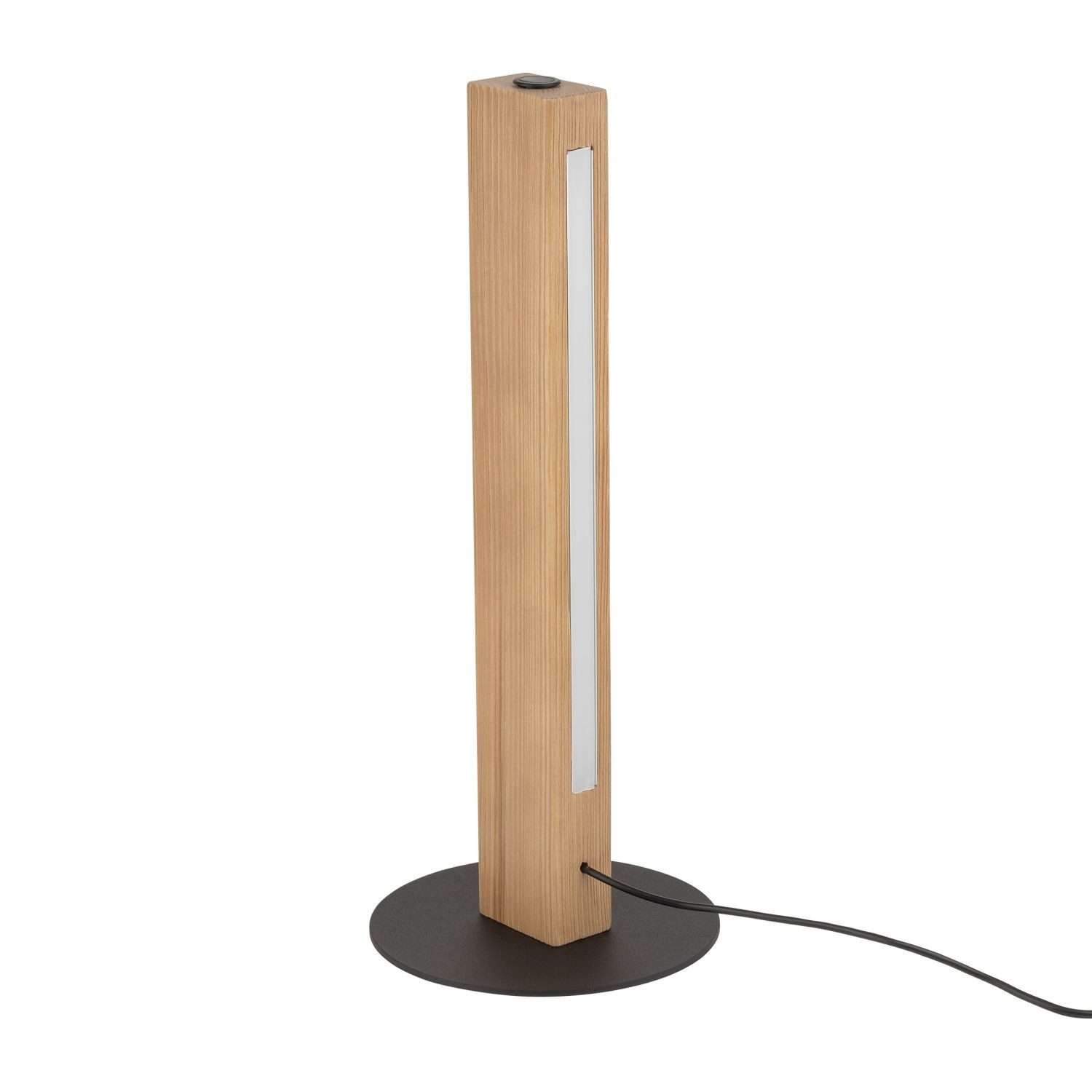 Licht-Erlebnisse Nachttischlampe THEO, LED fest integriert, Warmweiß, LED dimmbar Holz Metall 41,5 cm Schwarz Kiefer 906 lm Skandinavisch