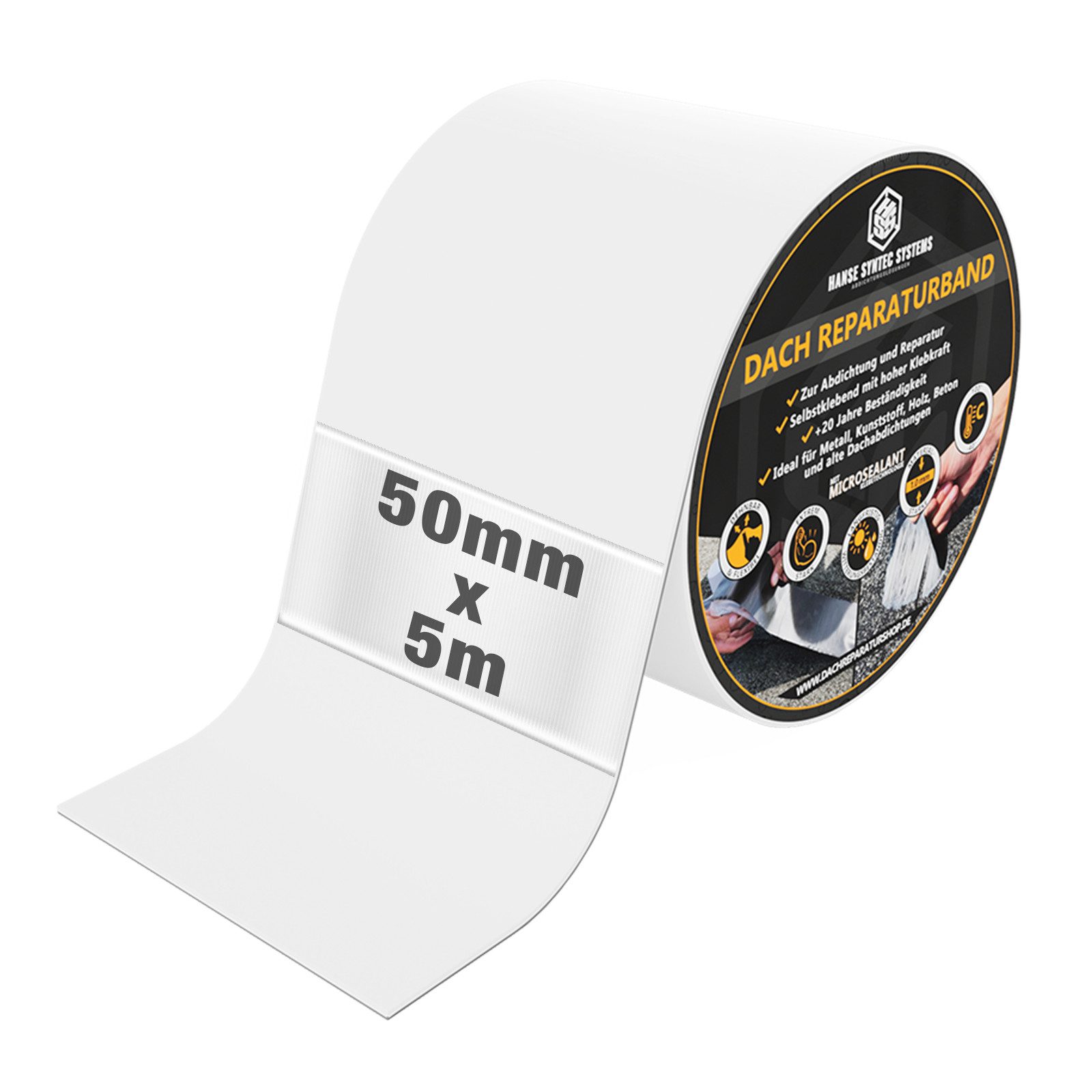 Hanse Syntec Systems Klebeband Reparaturband DIY selbstklebend – Dach, Wohnwagen & Rinne Butylband, selbstklebend, wasserdicht, UV-Sicher, witterungsbeständig