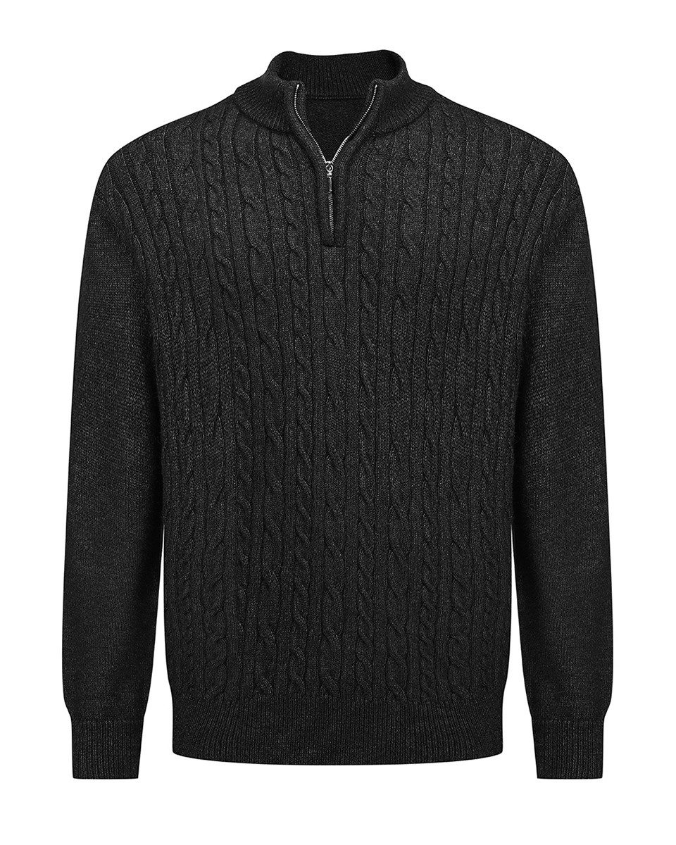 Allthemen Strickpullover mit halbem Reißverschluss Pullover Stehkragen günstig online kaufen