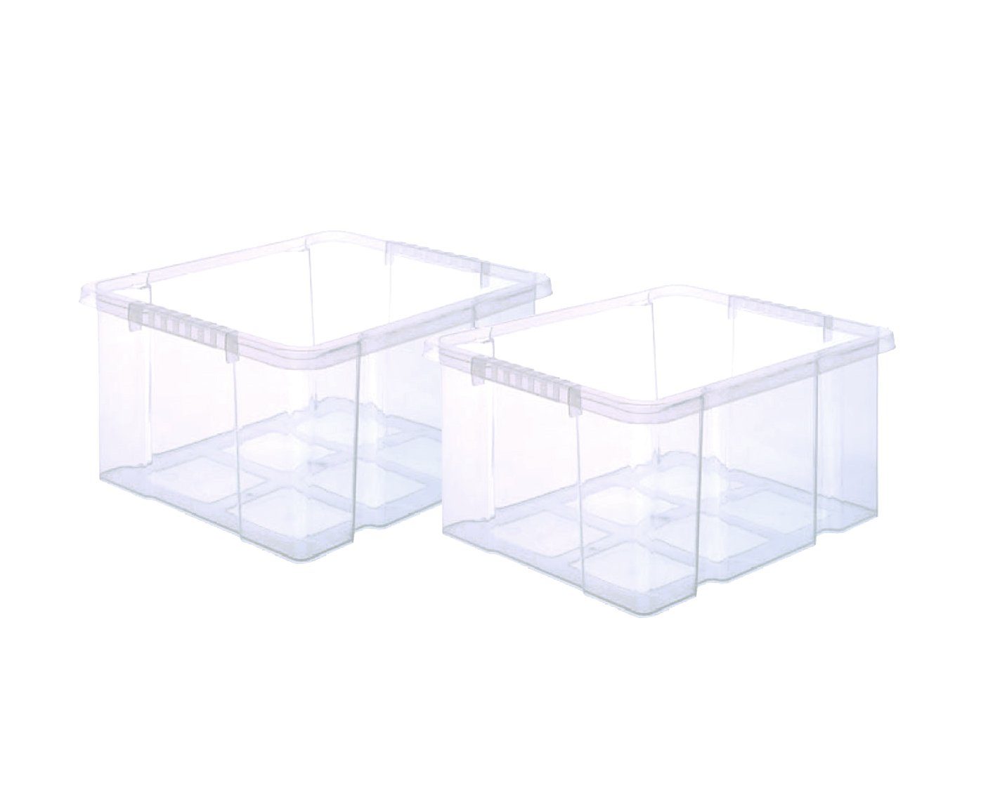 BigDean Stapelbox Kunststoffbox Eurobox stapelbar 44x35x24cm passt in Kastenregale (Set, 2 St., Euroboxen), Nestbar, Stapelbar, Passt in Kastenregal
