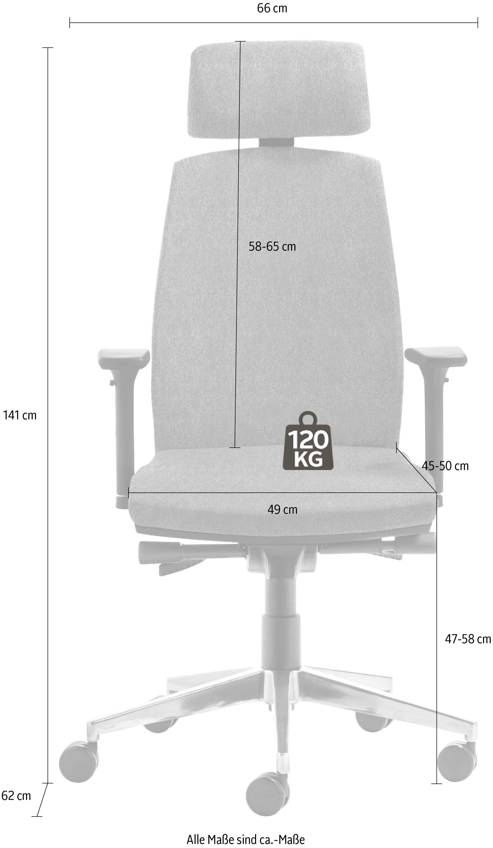 Mayer Sitzmöbel Chefsessel »Drehstuhl myCONTRACT LINE«, Rückenhöhe 7-fach verstellbar, verstellbare Kopfstütze-HomeTrends
