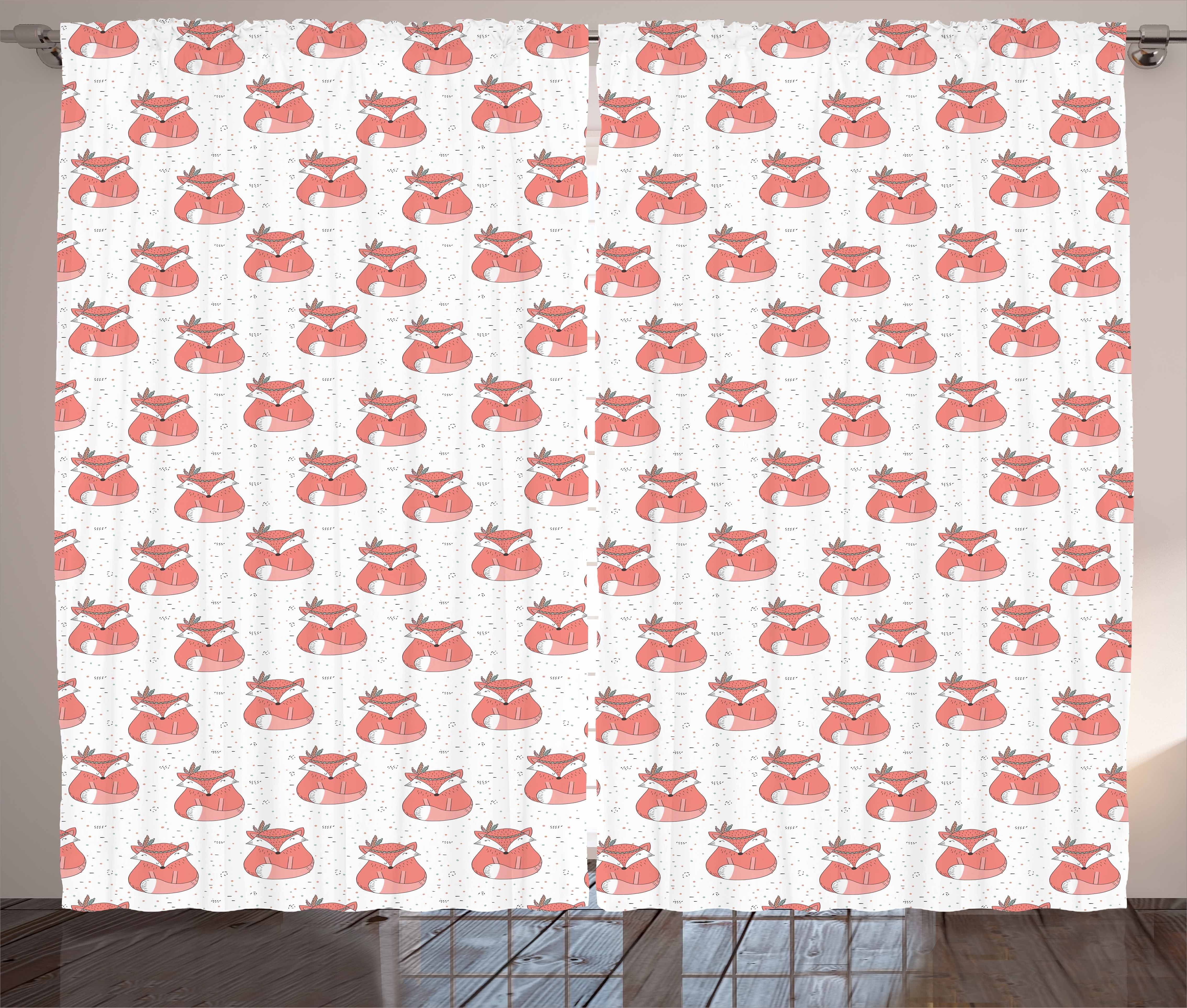 gepunktete und Vorhang Schlafzimmer Abakuhaus, Fuchs mit Kräuselband Gardine Abstrakt Schlaufen Haken, Hintergrund