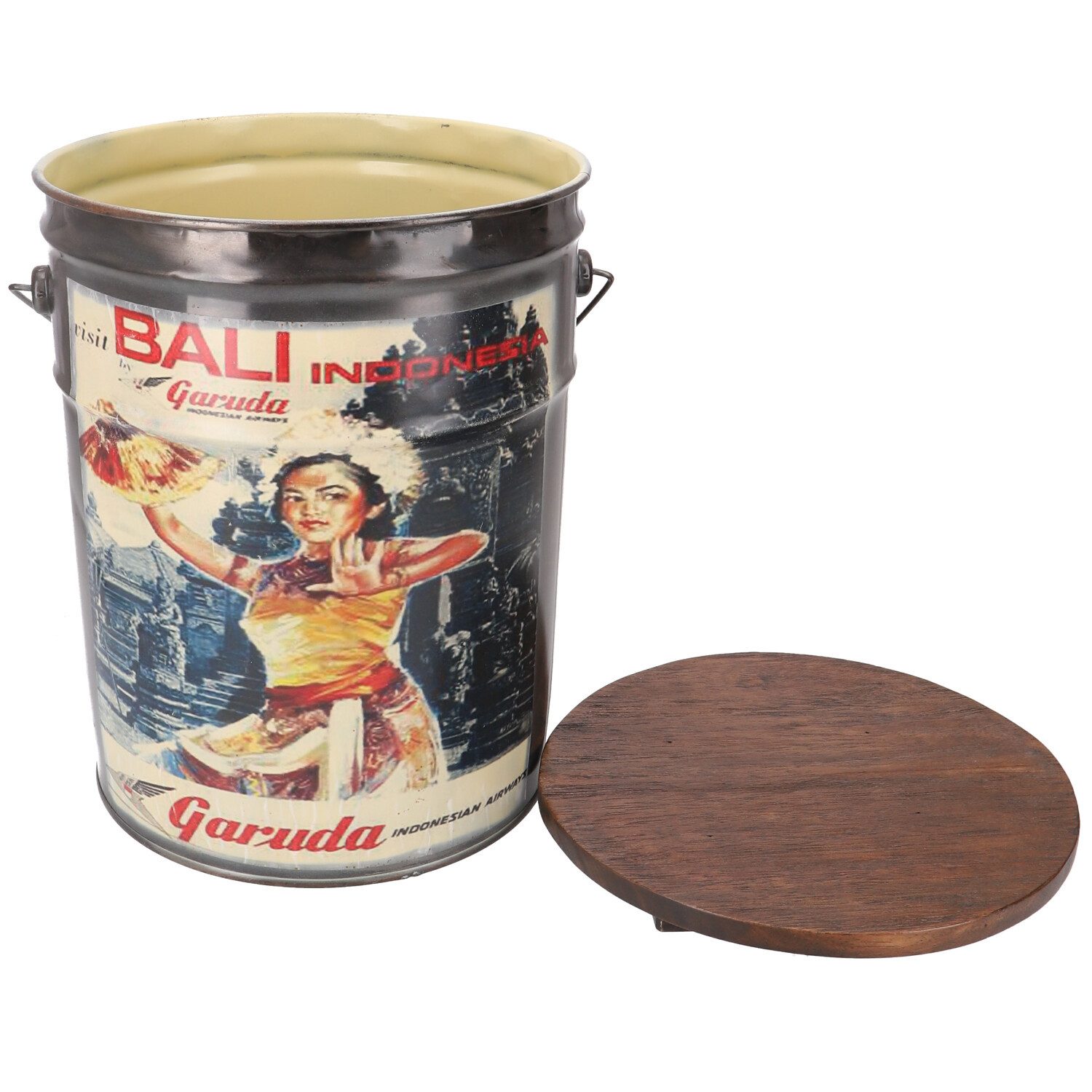 Guru-Shop Stuhl Hocker Eimer Sitzschemel mit Holzdeckel,..