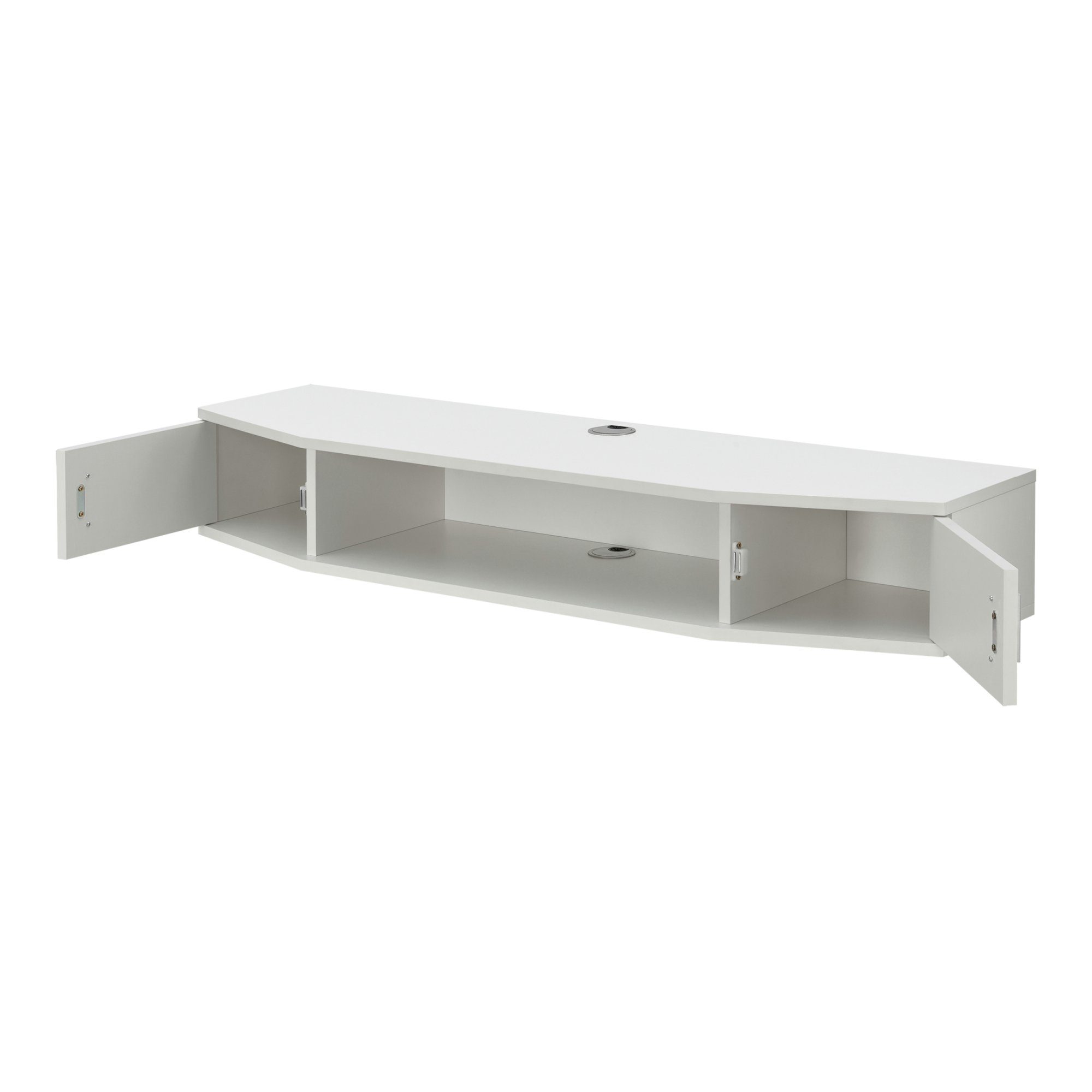 en.casa TV-Regal, »Tørring« mit 2 Türen 110x30x17,5 cm Weiß