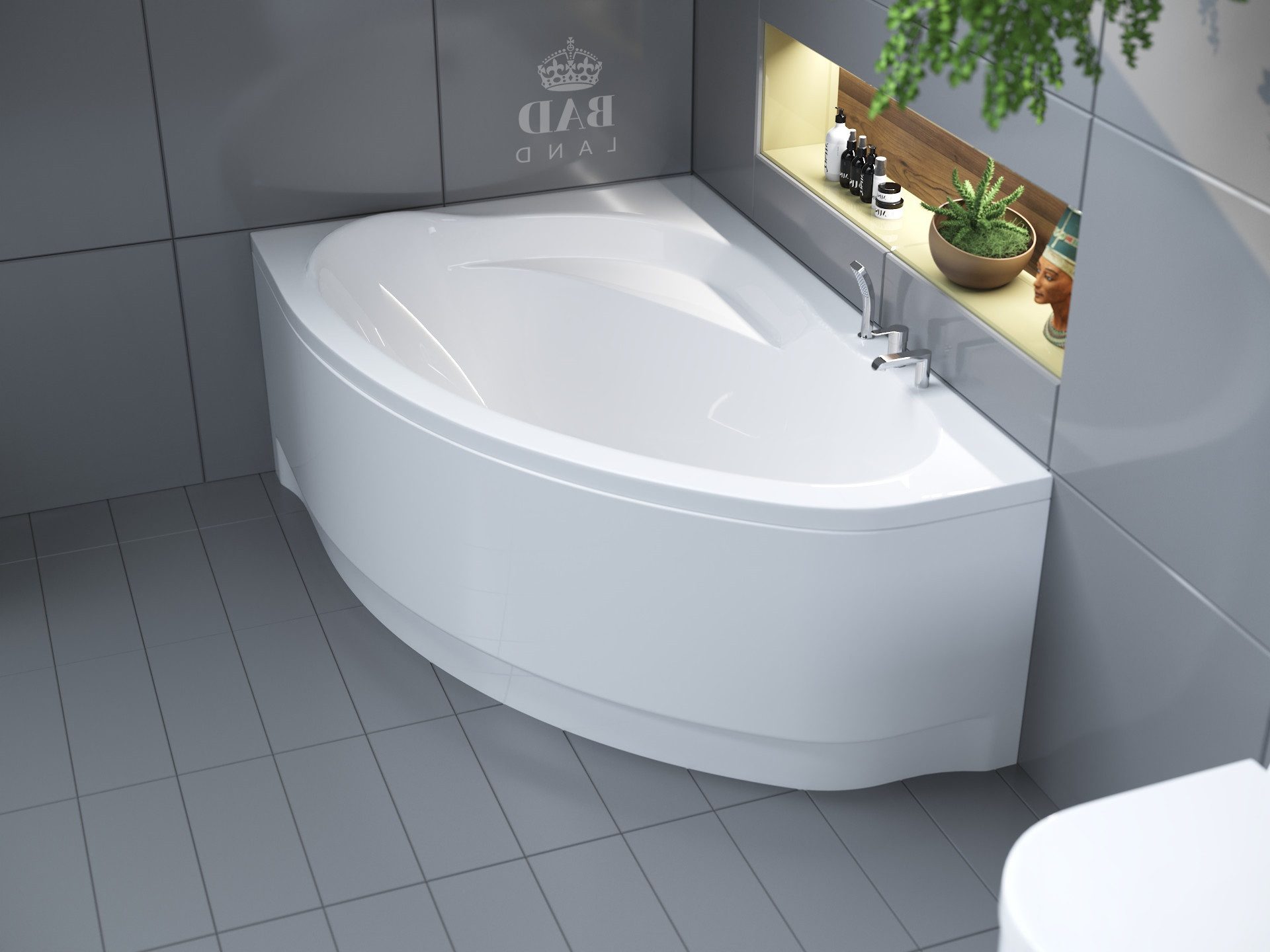 Thumbnail - KOLMAN Badewanne Eckbadewanne Marea 160x100, (Links/Rechts), Ablaufgarnitur & Füße GRATIS