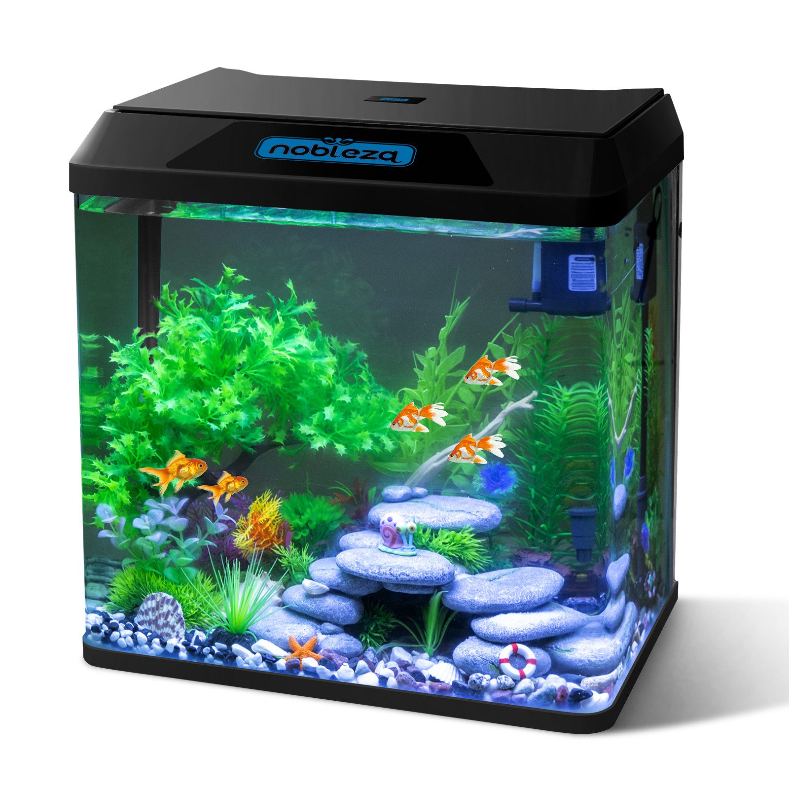 nobleza Aquarien-Set 7/14/30L Mini Aquarium Komplettset