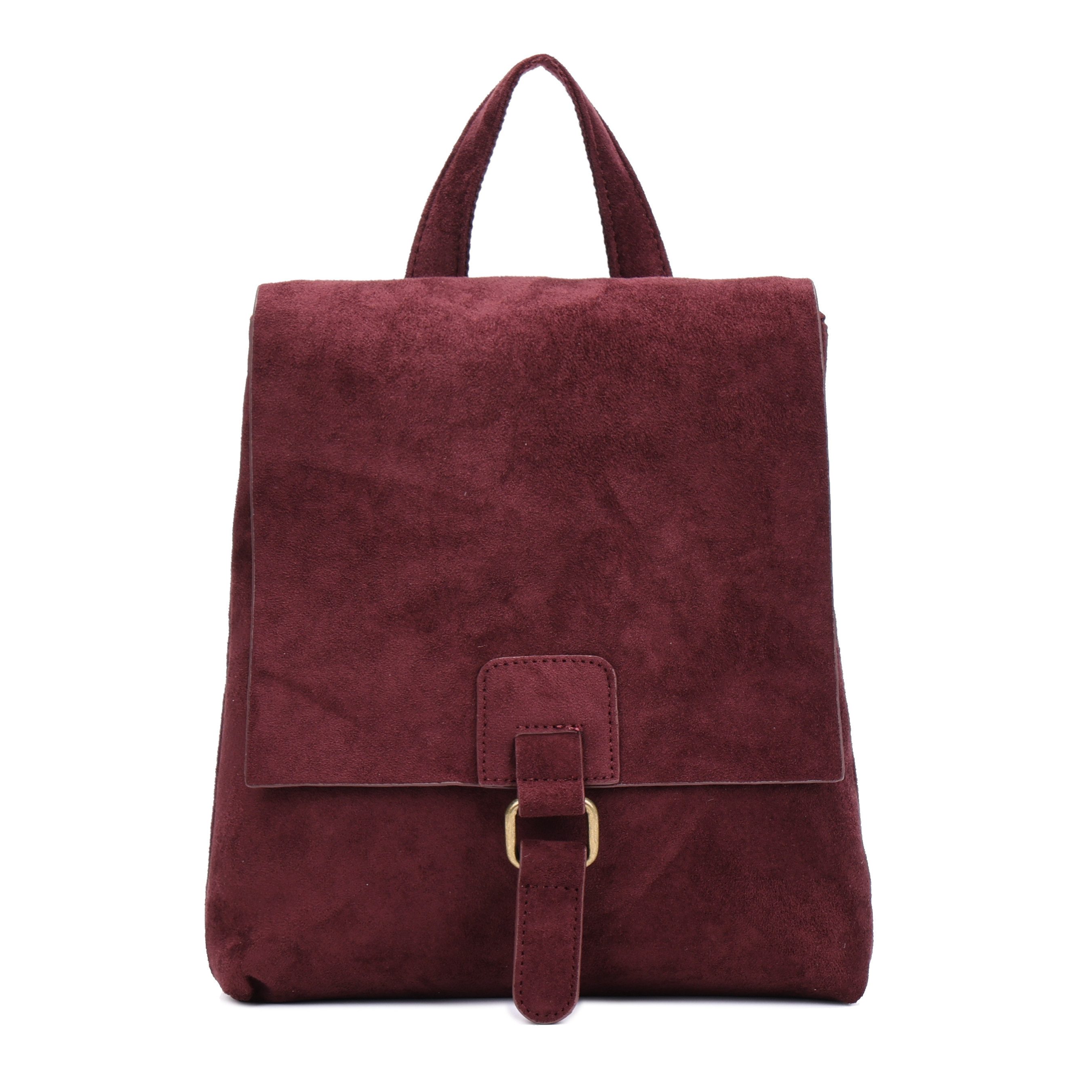 MIRROSI Tagesrucksack Damen auch als Crossbody Bag 2 in 1, Wildleder-Optik (ca. 24 x 7 x 27 cm), Cityrucksack, Daypack, Tragegriff & verstellbaren Riemen