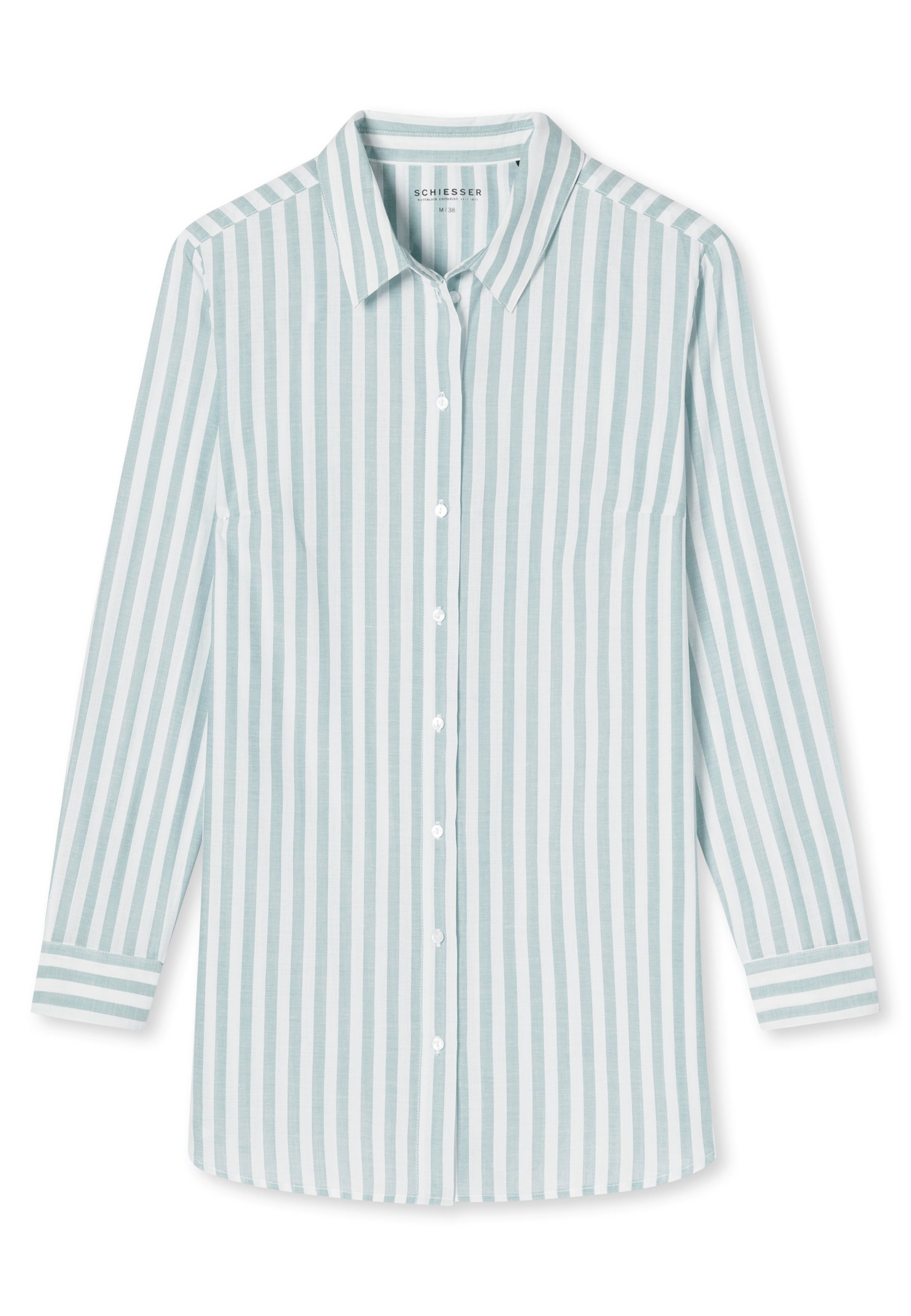 Pyjama - Nachthemd (1-tlg) Story Baumwolle - Schiesser Hellblau Nachthemd