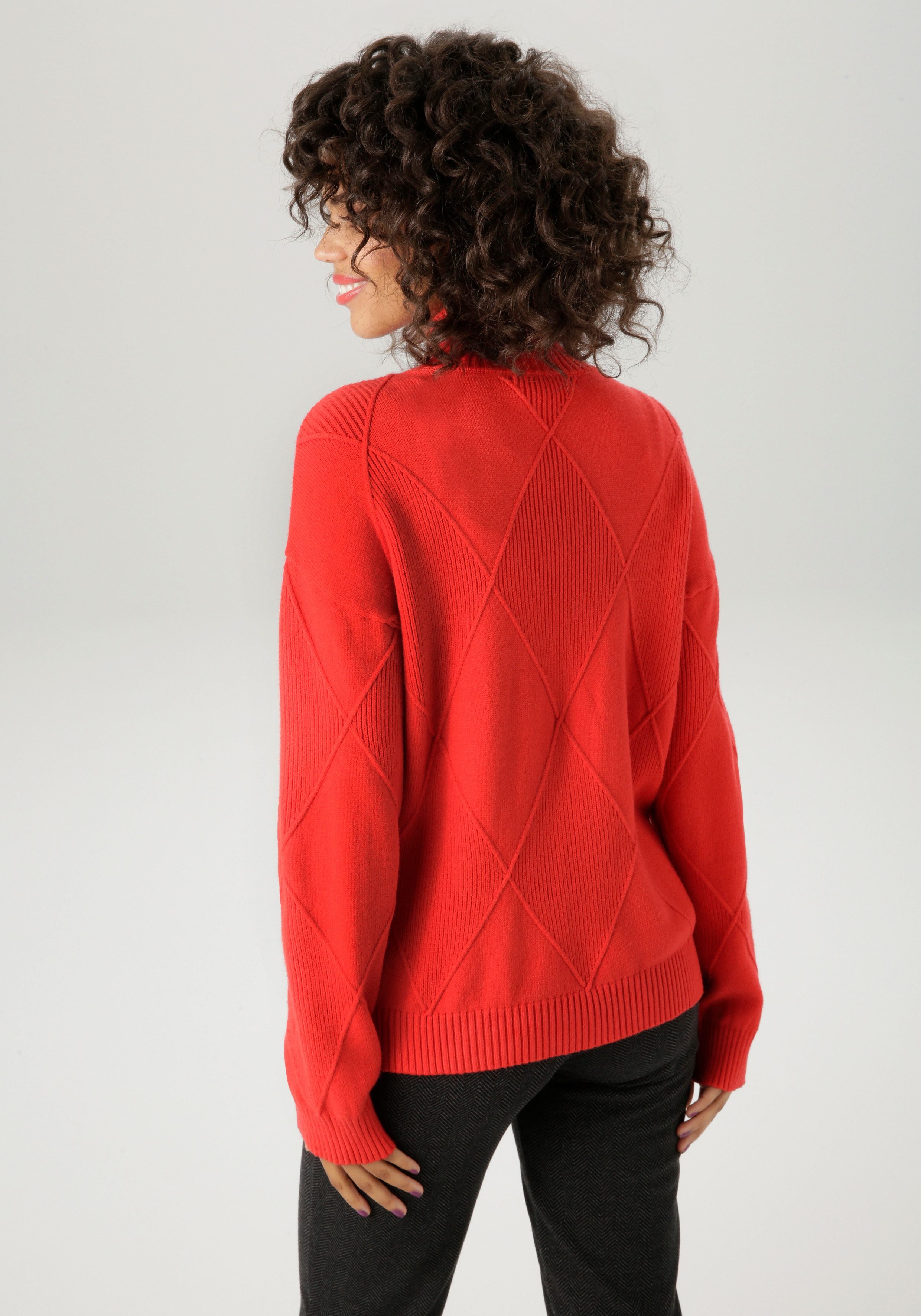 Aniston CASUAL Strickpullover im trendigen Rauten-Muster günstig online kaufen