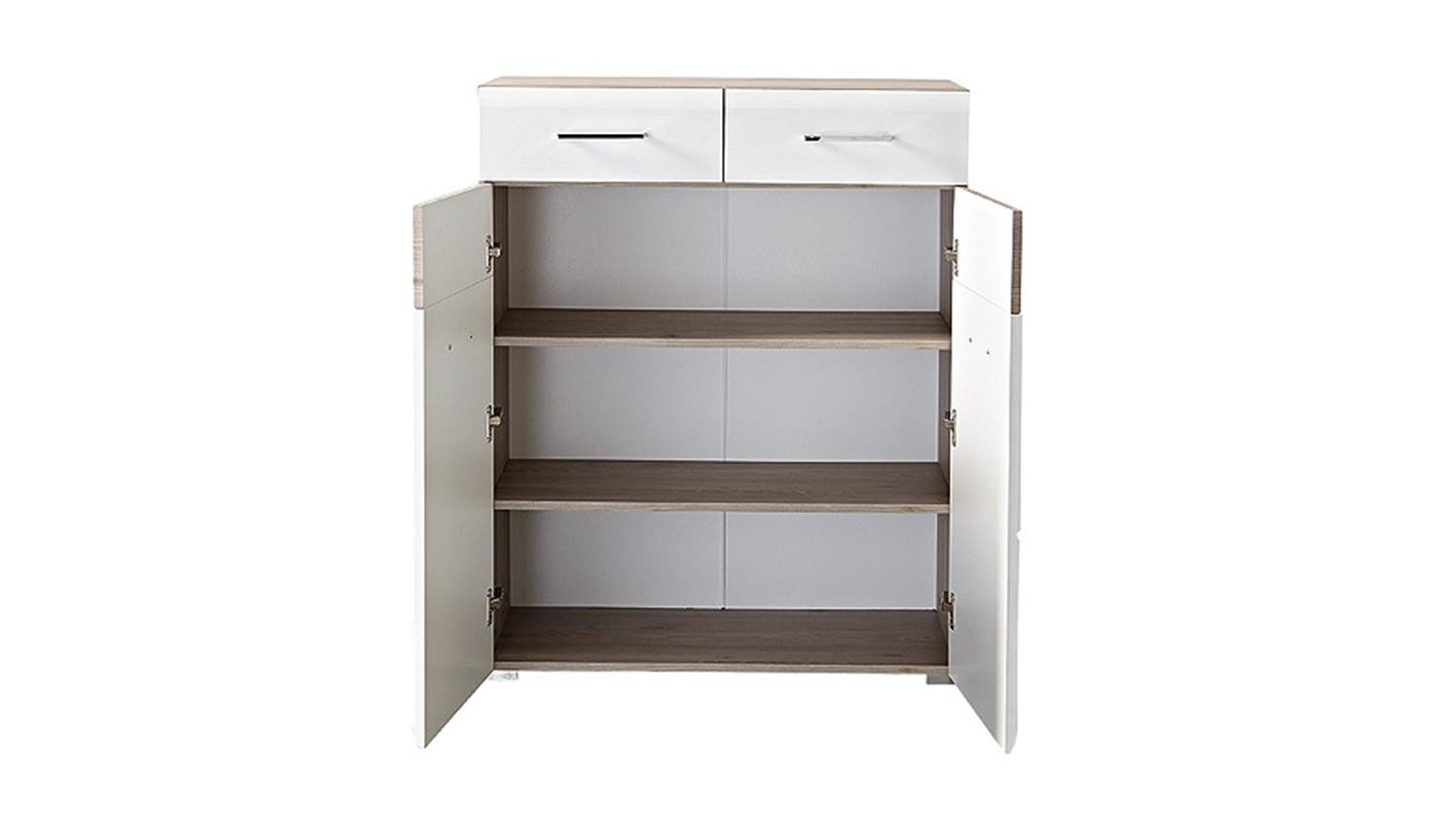 Innostyle Schuhschrank Schuhschrank Funny weiß und Silbereiche Breite ca. 84 cm