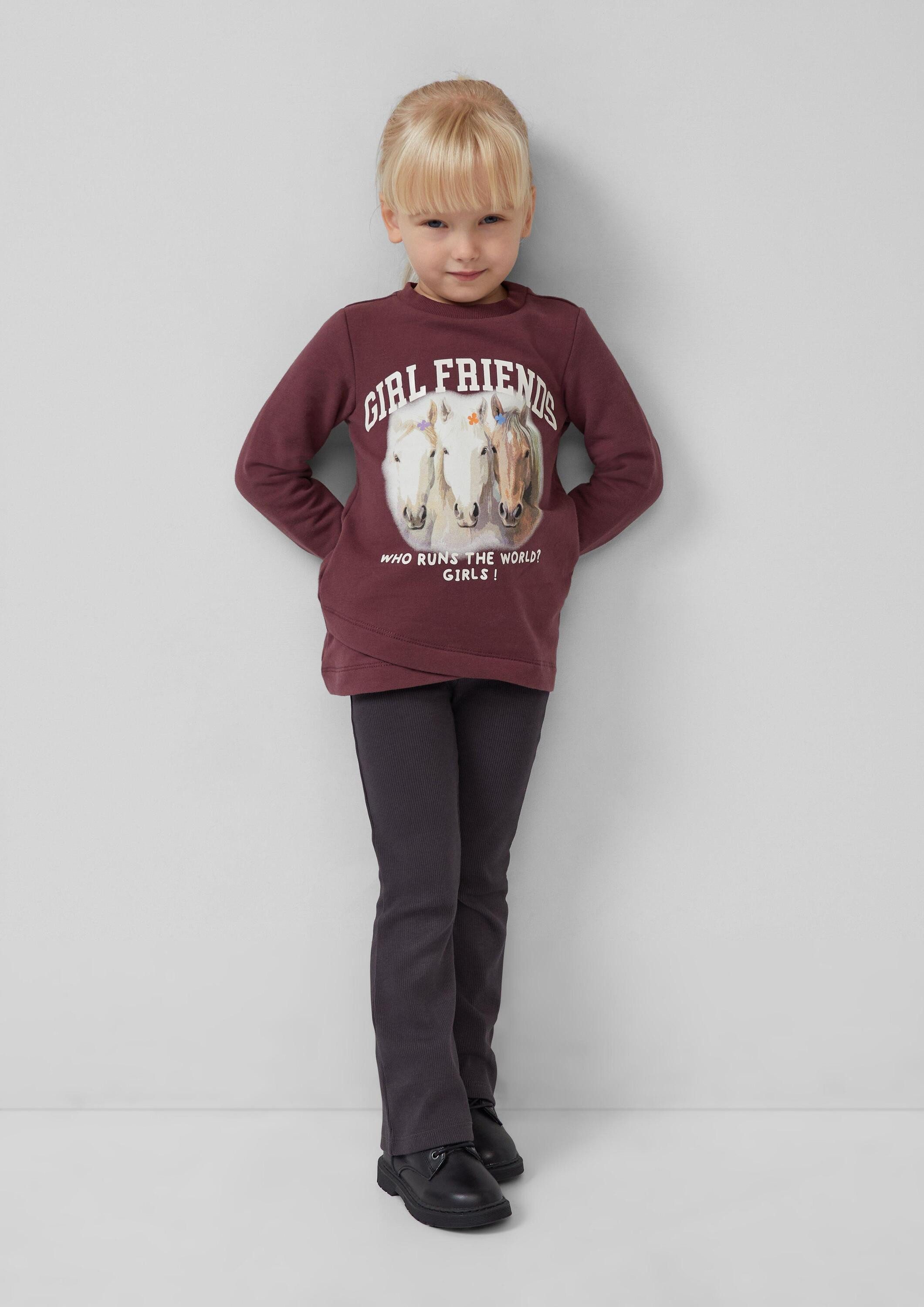 s.Oliver Sweatshirt Sweatshirt Sweatshirt mit überlappendem Saum und kuscheliger Innenseite