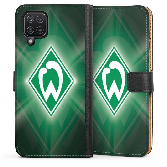 DeinDesign Handyhülle SV Werder Bremen Offizielles Lizenzprodukt Wappen Werder Bremen Laser Samsung Galaxy A12 Hülle Handy Flip Case Wallet Cover