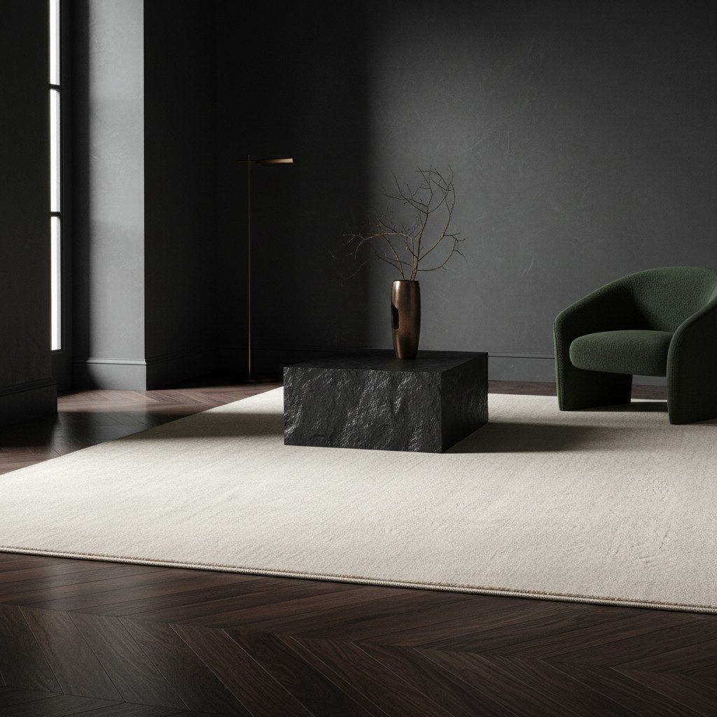 KADIMA DESIGN Teppich ISAR Wohnzimmer Waschbar Schlafzimmer Wohnzimmerteppich Esszimmer Uni, Rund, Höhe: 13 mm, Creme, 80x80 cm, Strapazierfähig Modern Esszimme – Bild 5 von 5