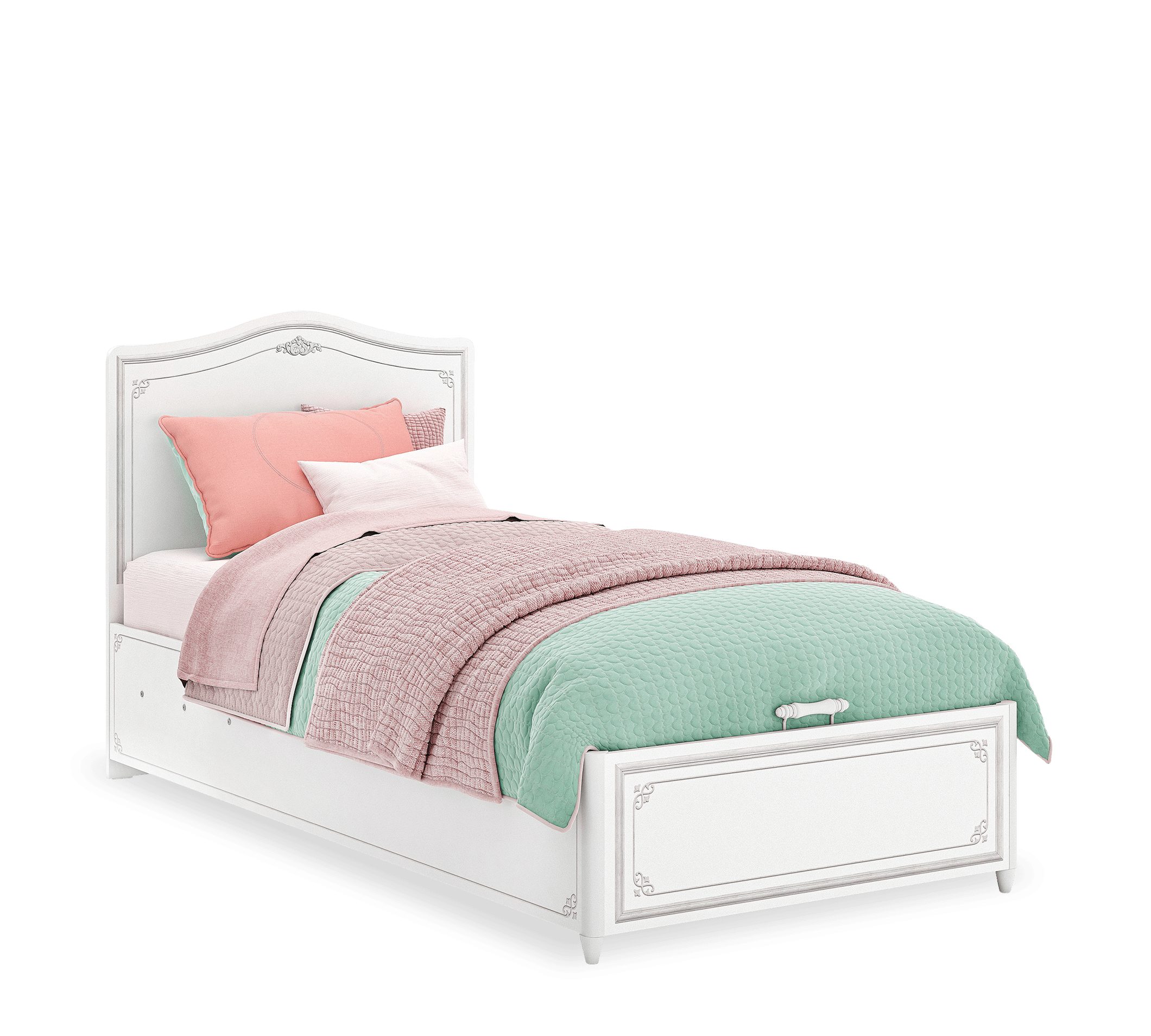 Möbel-Zeit Kinderbett SELENA GREY Stauraumbett, 100x200 cm Bettkasten mit Hydrauliköffnung, Kinderbett mit Bettkasten - Hydrauliköffnung