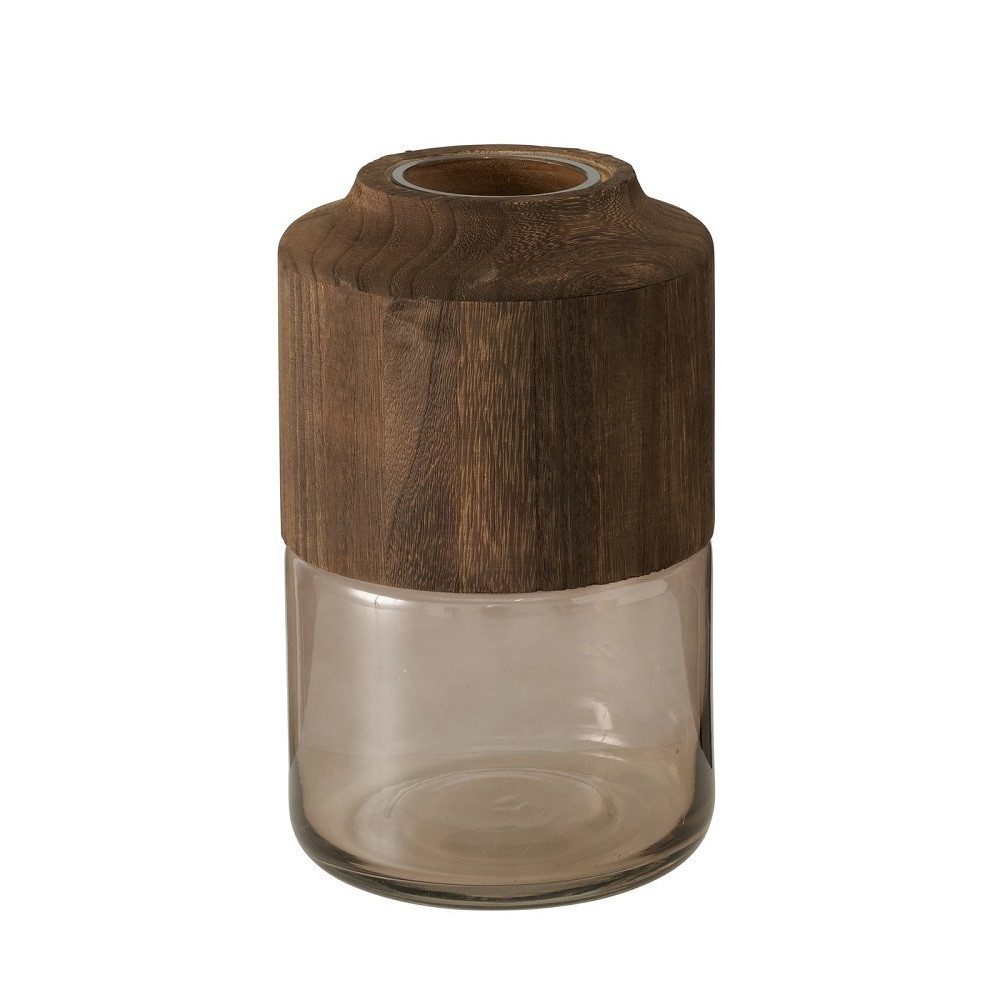 BOLTZE GRUPPE GmbH Dekovase Boltze Vase Kayo, Holz Glas, 2024991