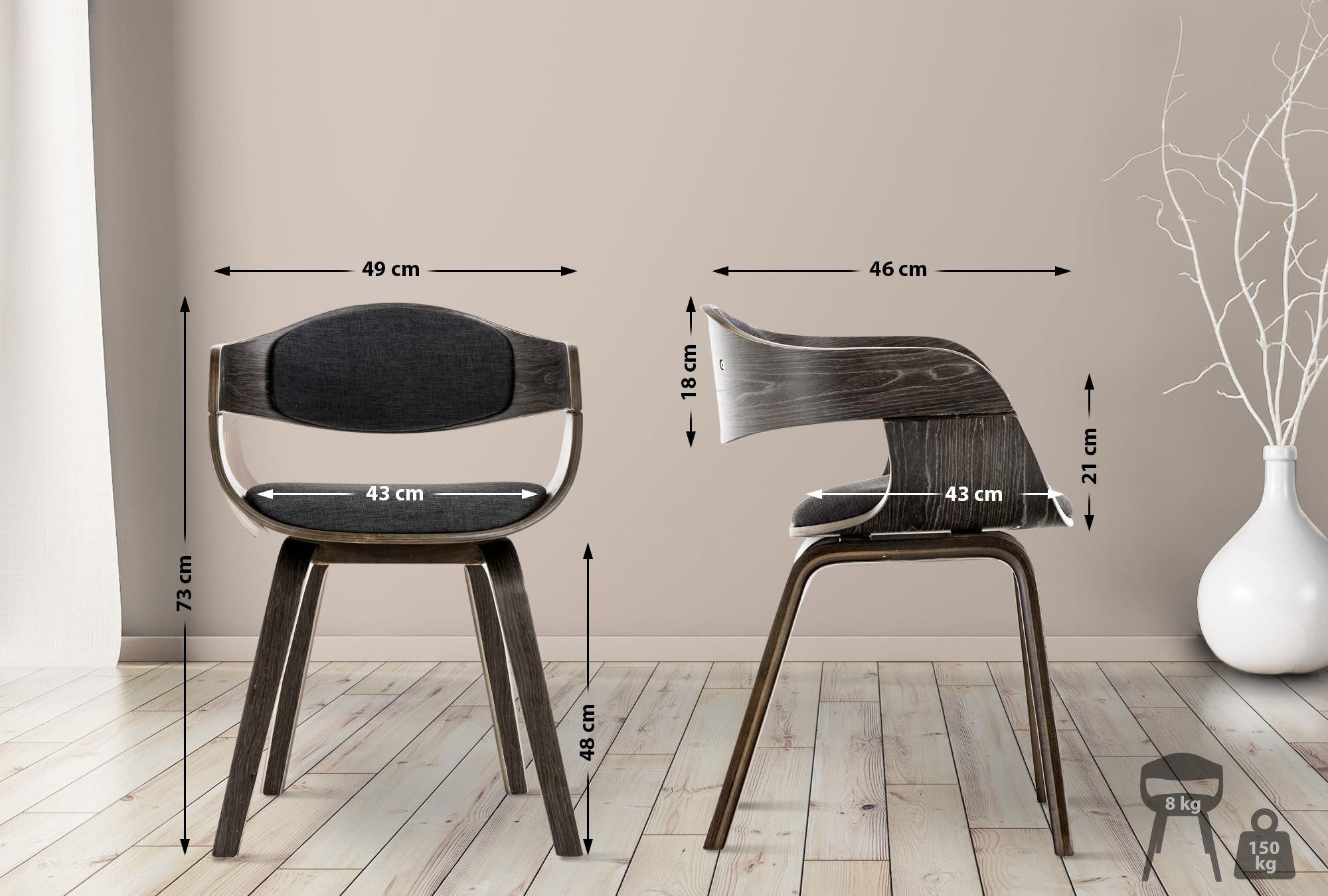CLP Esszimmerstuhl Kingston Stoff (2er Set), günstig online kaufen