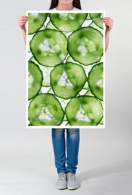 Sinus Art Poster Food-Fotografie  Hauchdünne Gurkenscheiben 60x90cm Poster