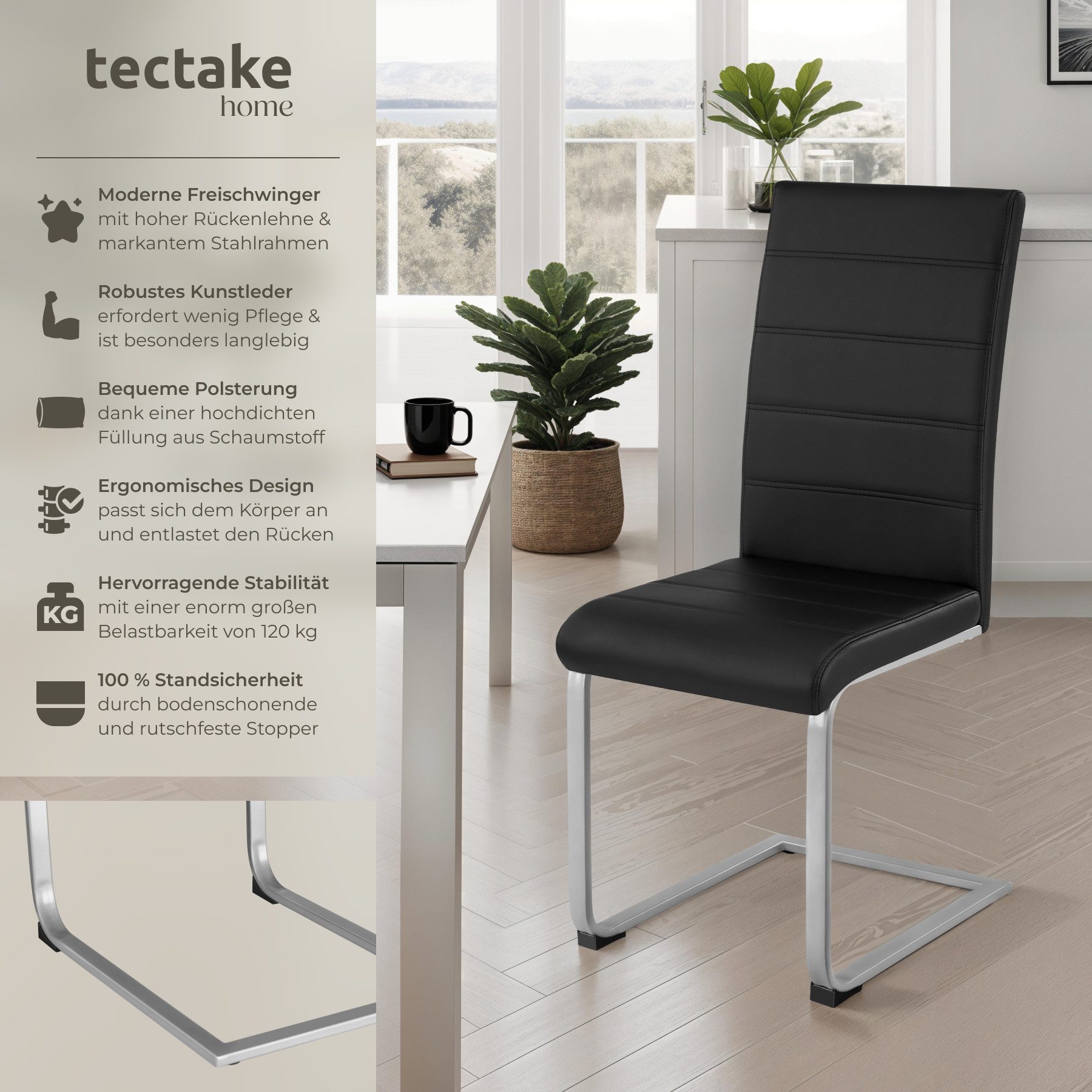 tectake Esszimmerstuhl Set Schwingstuhl (Set, 8 günstig online kaufen