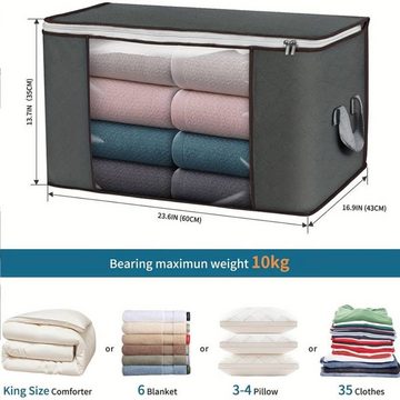 Meri-Home Aufbewahrungstasche 90L Kleider aufbewahrung mit Reißverschluss Unterbett,Box,Bettdecken (2-tlg)