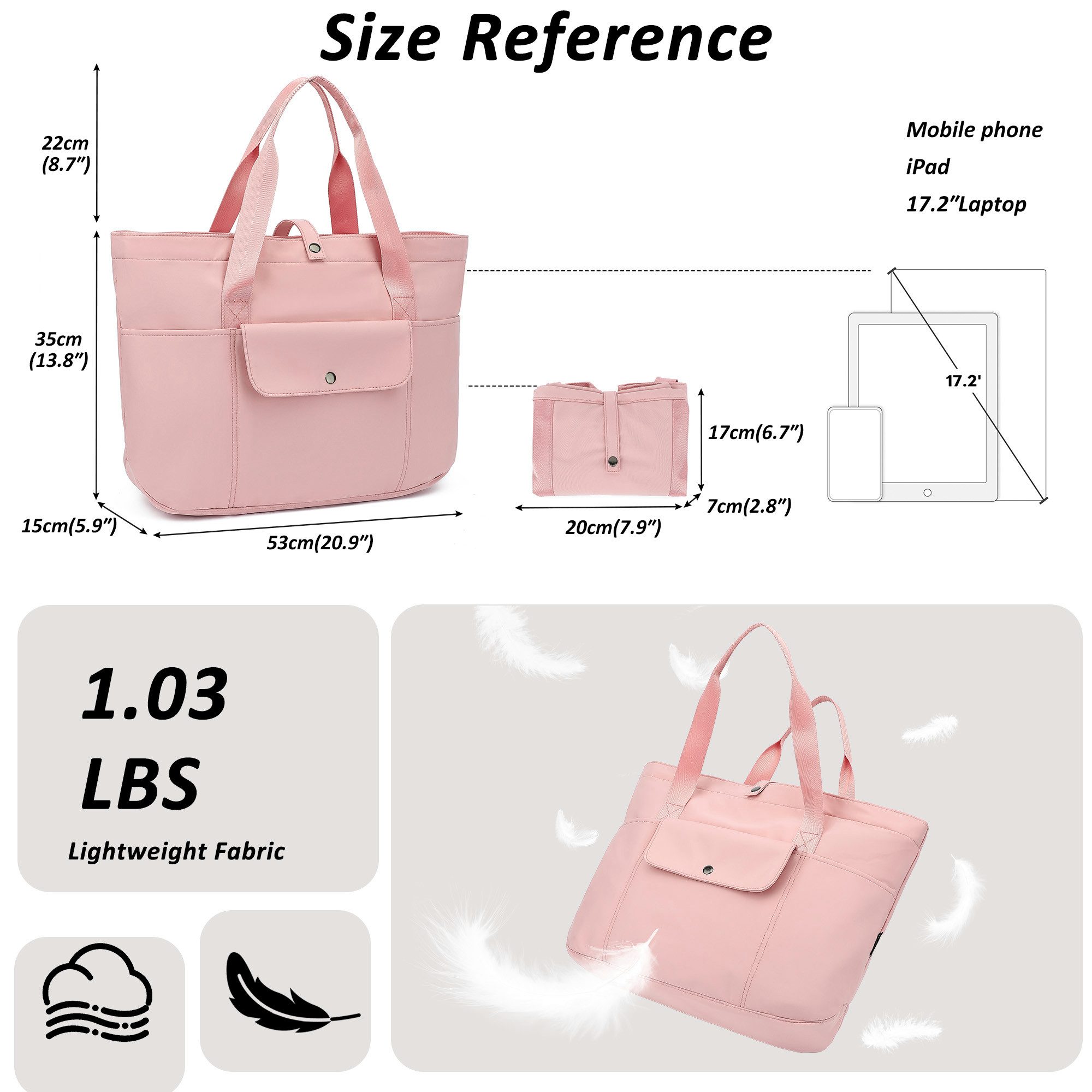 TAN.TOMI Umhängetasche Damen Multi-Taschen Große Tote Bag Shopper Schultertasche, Faltbarer Stauraum Mit Reißverschluss für Reisen Arbeit Fitness