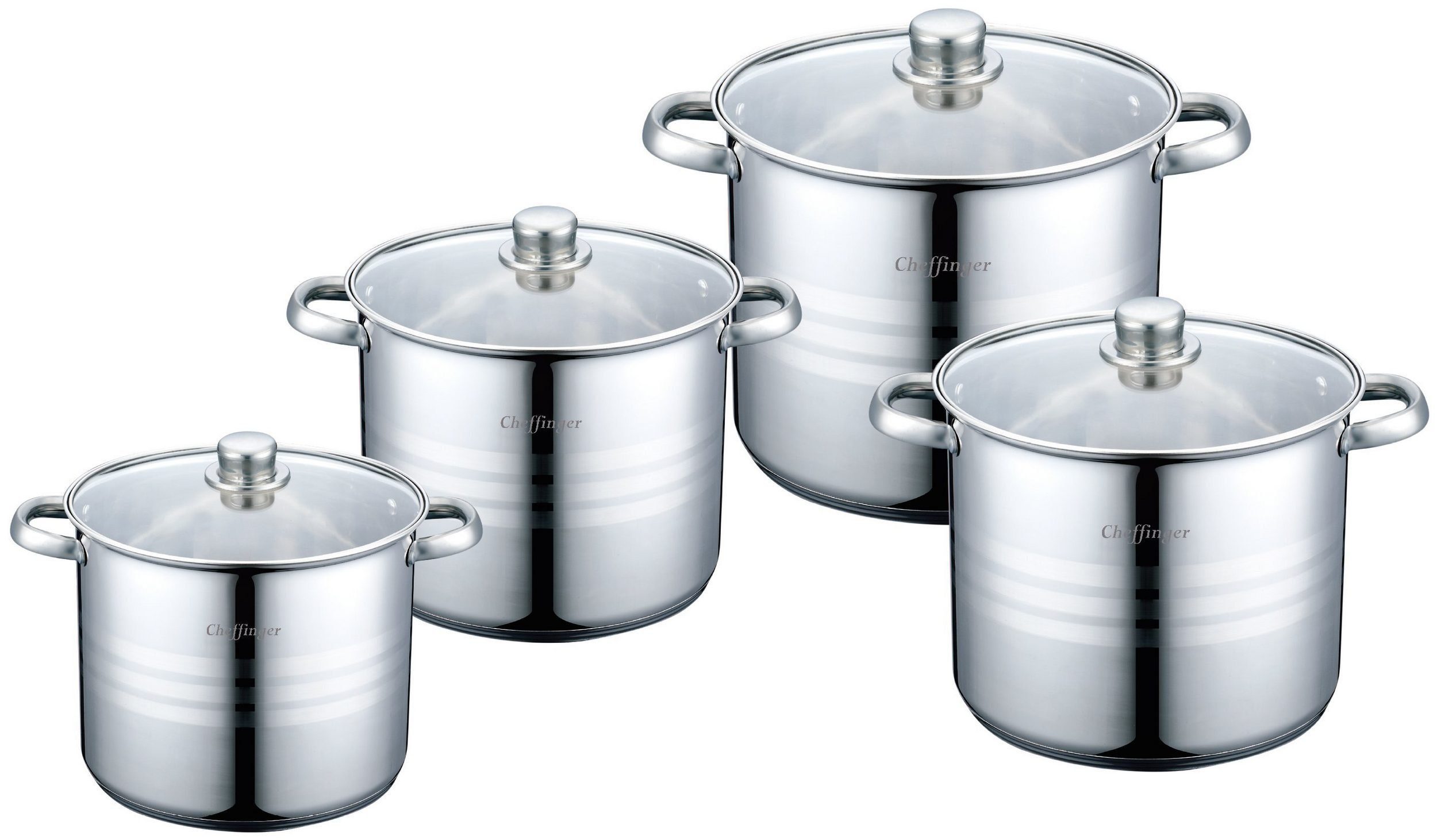 Cheffinger Topf-Set Topf-Set, (8-tlg) Edelstahl Induktion Topfset hoher Volumen Set, (1-tlg)