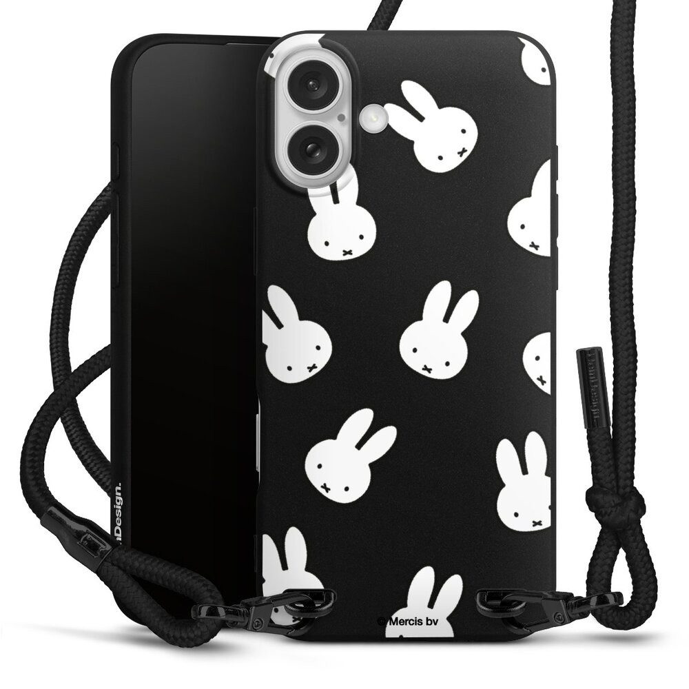 DeinDesign Handyhülle Miffy Muster transparent Miffy Pattern Transparent, Apple iPhone 16 Plus Premium Handykette Hülle mit Band Cover mit Kette