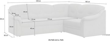 DOMO collection Ecksofa Montana L-Form, wahlweise mit Bettfunktion