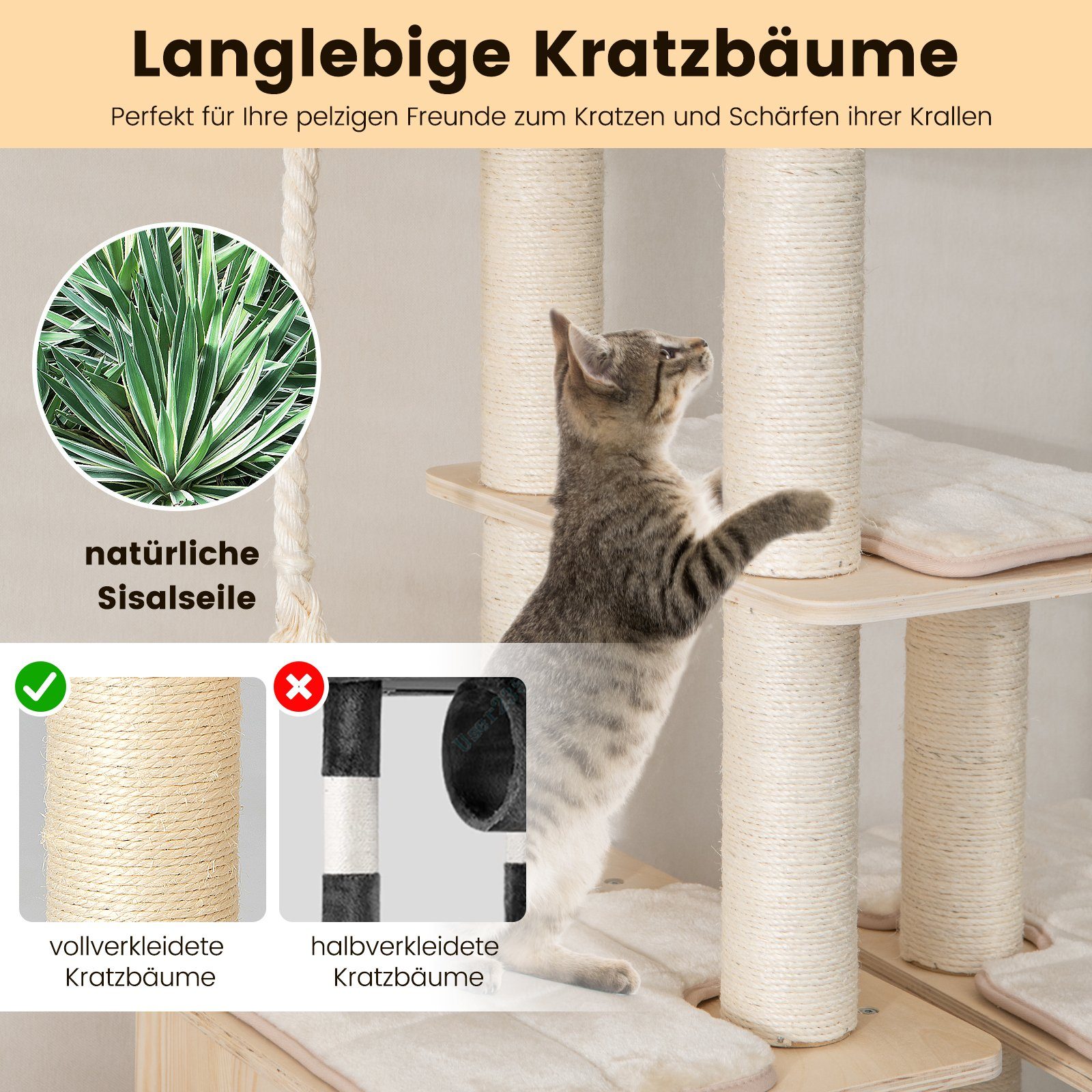 Produktbild von Süßer Pilz-Kratzbaum Für Katzen – Mit Sisal, Katzenminze & Himmelblauem Design (54 Cm)
