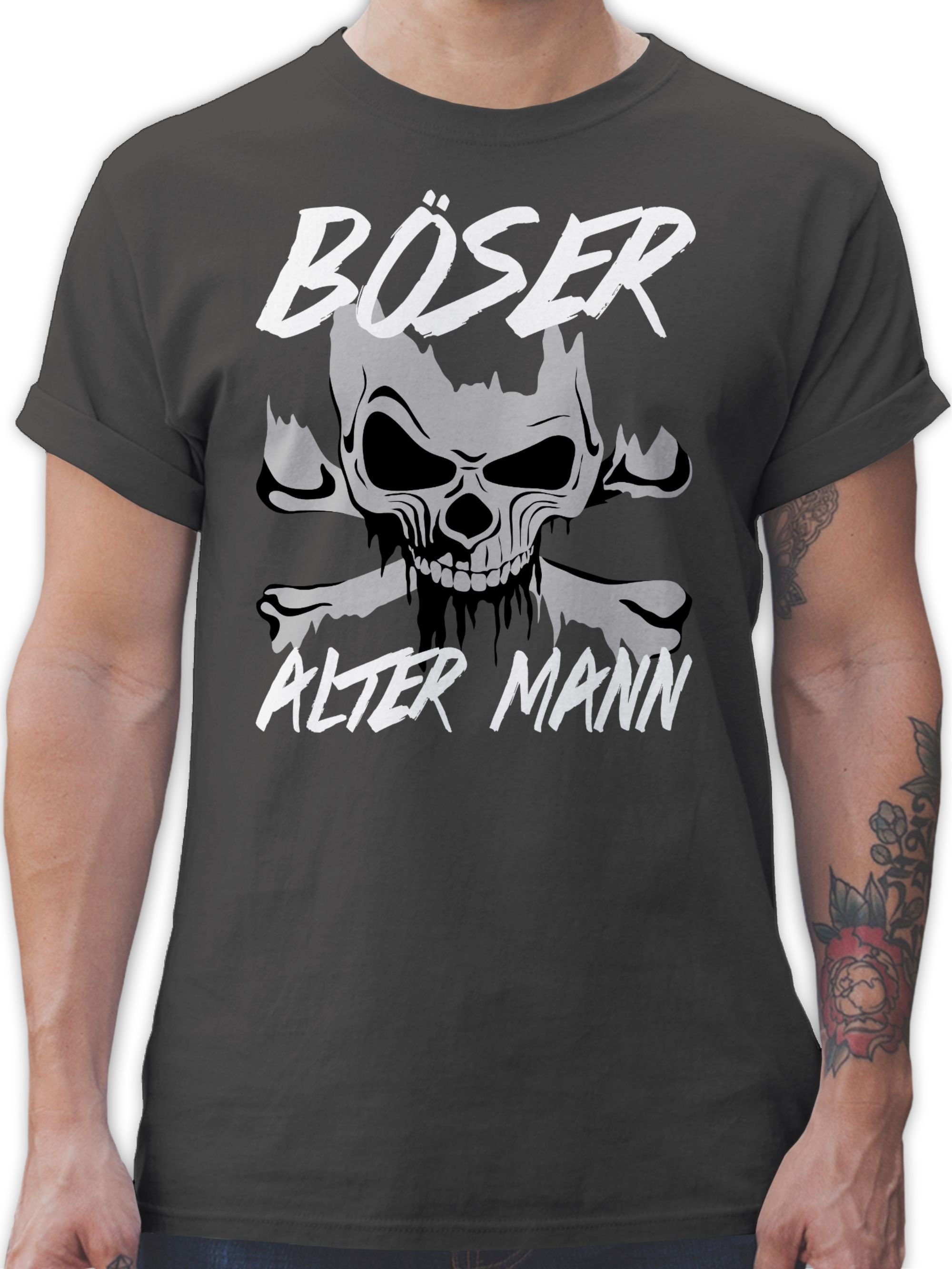 Piraten & T-Shirt Shirtracer alter Dunkelgrau Mann 02 Böser Totenkopf