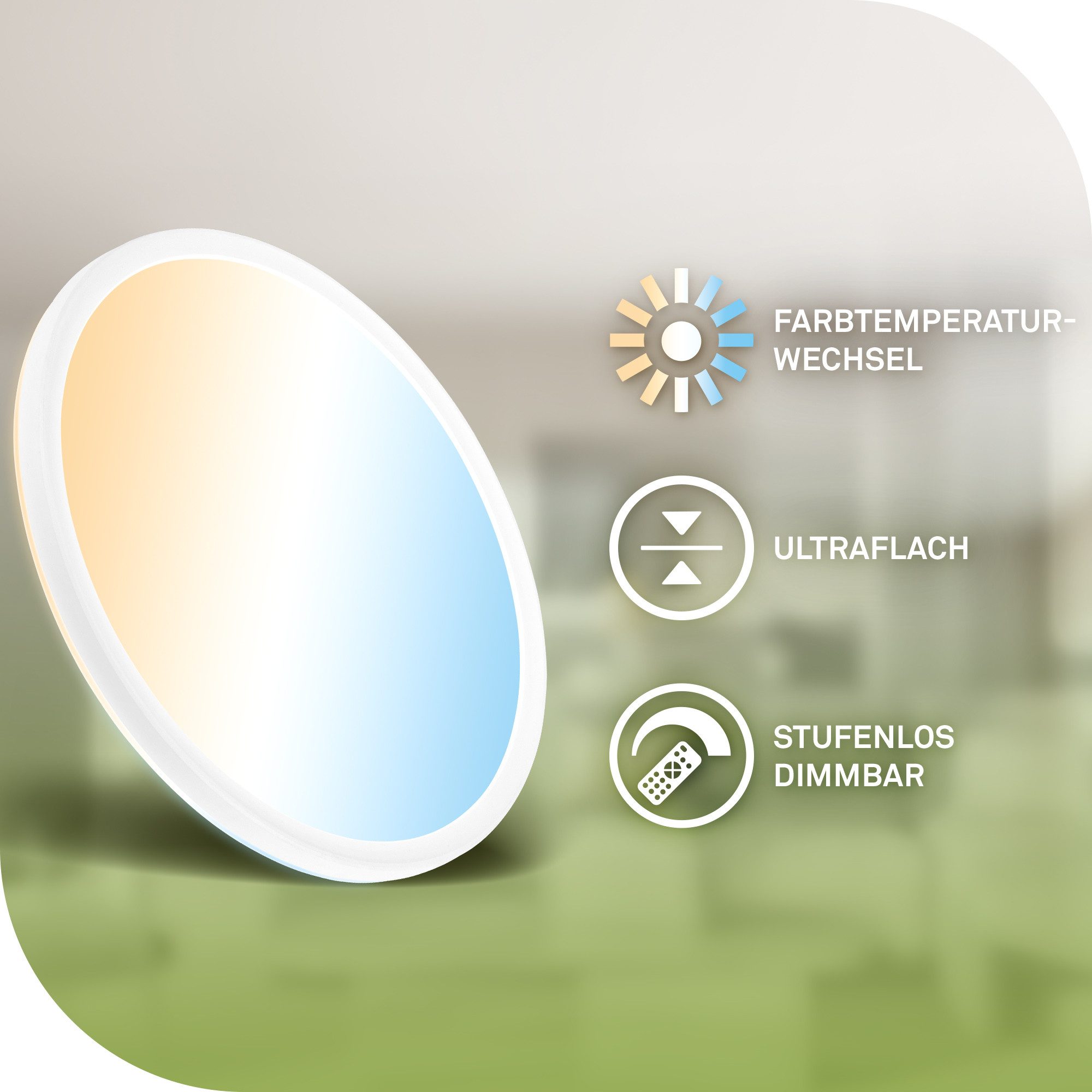 Briloner Leuchten Deckenleuchte LED PANEL Ultra Energieeffizient EEK A Deckenlampe, LED fest integriert