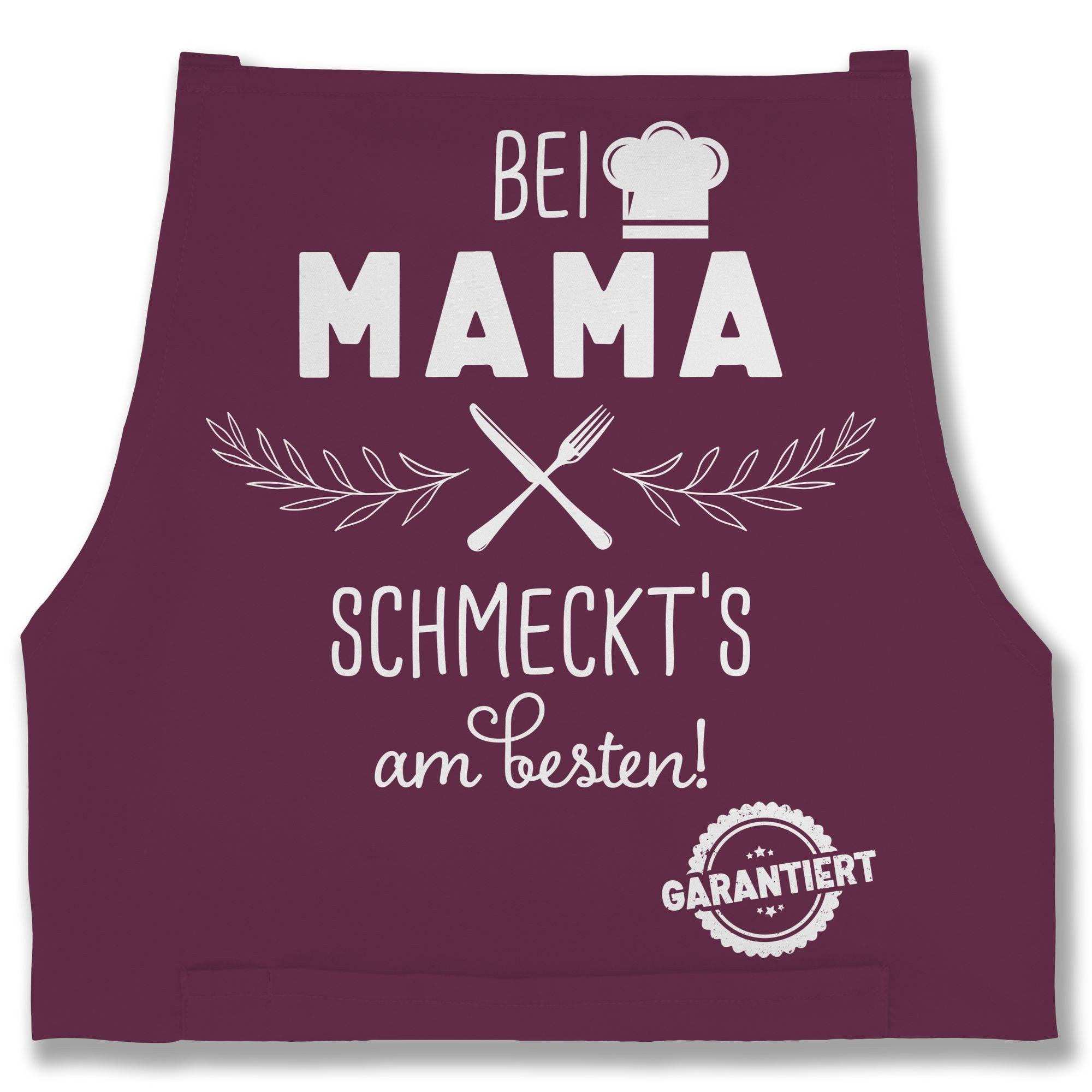Shirtracer Kochschürze Küchenschürze bei Mama schmeckts am Besten I Mama Geschenk Kochschürze, (1-tlg), Kochschürze Damen Frauen