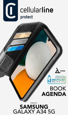 Cellularline Backcover Book Agenda2 Case Samsung Galaxy A34 5G, Handyhülle, Schutzhülle
