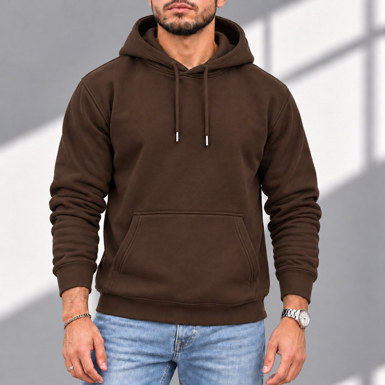 S&S Kapuzensweatshirt Hoodie Herren Kapuzenpullover Moderne Sweatshirt Baumwollmischung (Packung, 1-tlg) Fleece Pullover Hoody
