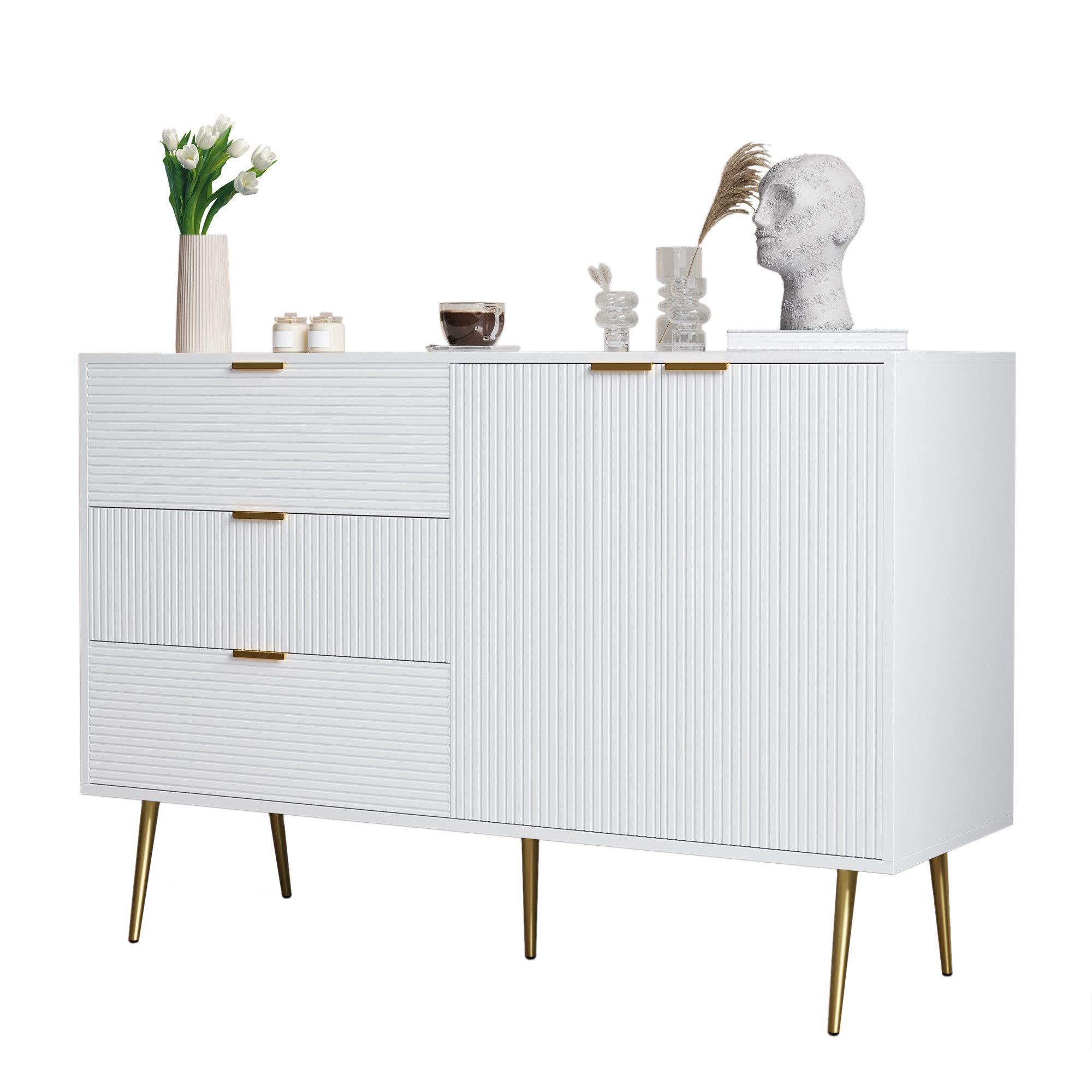 Refined Living Sideboard Wohnzimmerschrank mit Türen und Schubladen, Kommod günstig online kaufen