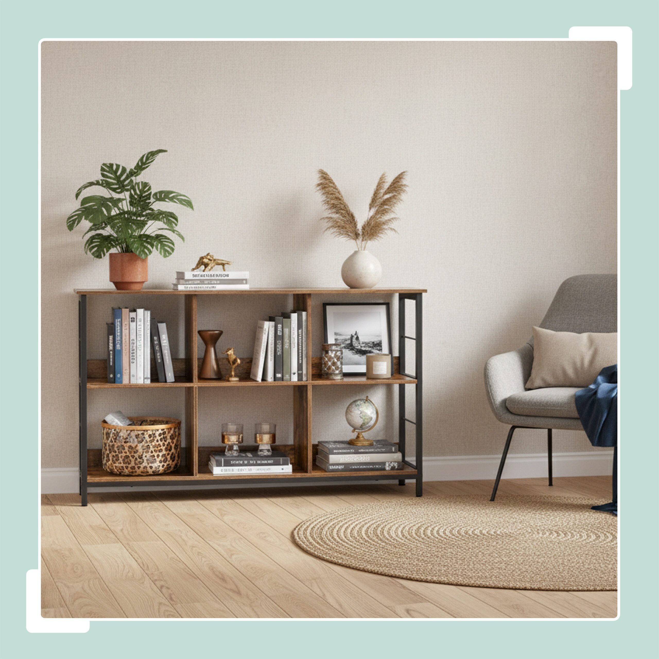 relaxdays Standregal Industrial Regal 6 Fächer, günstig online kaufen