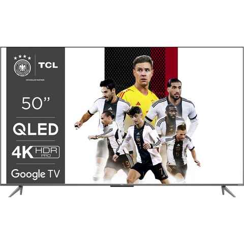 TCL 50C735X2 QLED-Fernseher (126 cm/50 Zoll, 4K Ultra HD, Google TV, Smart-TV, HDR Premium, Dolby Atmos, HDMI 2.1, Metallgehäuse, ONKYO-Sound)