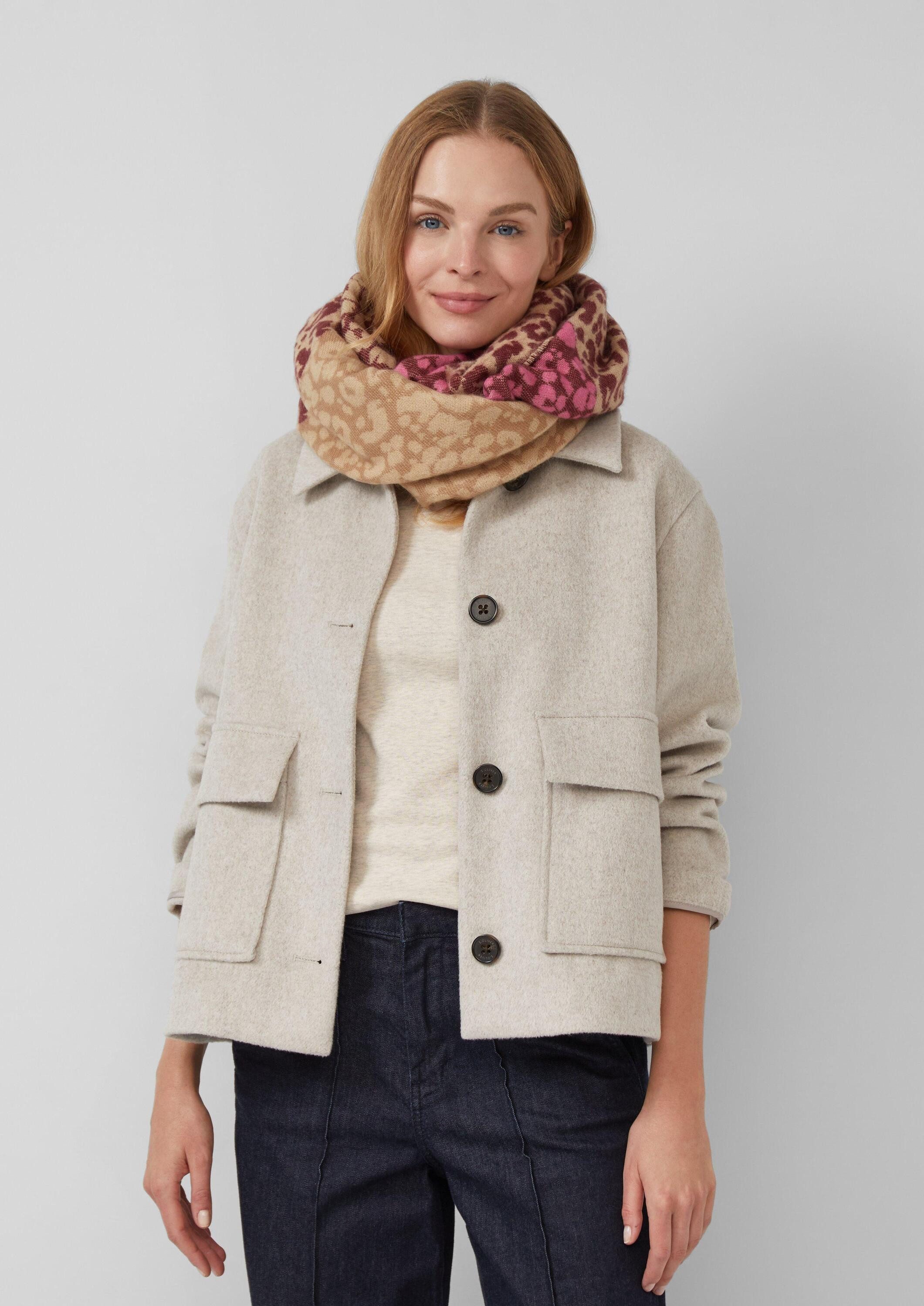 s.Oliver Loop Snood, Eleganter Leo-Loop-Schal aus strukturiertem Jacquard günstig online kaufen