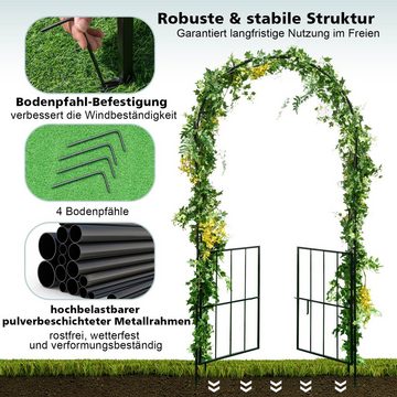 COSTWAY Rosenbogen Rankgitter, aus Metall, 110 x 35 x 230 cm