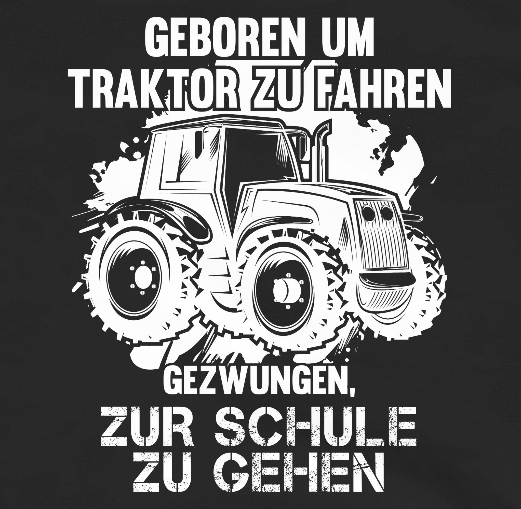 Shirtracer Hoodie Geboren um Traktor meliert zu fahren 3 Schwarz/Grau Traktor