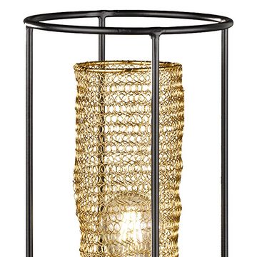 etc-shop LED Tischleuchte, Leuchtmittel inklusive, Warmweiß, Farbwechsel, Tisch Leuchte Ess Zimmer Bienen Waben Design GOLD Lampe DIMMBAR im Set